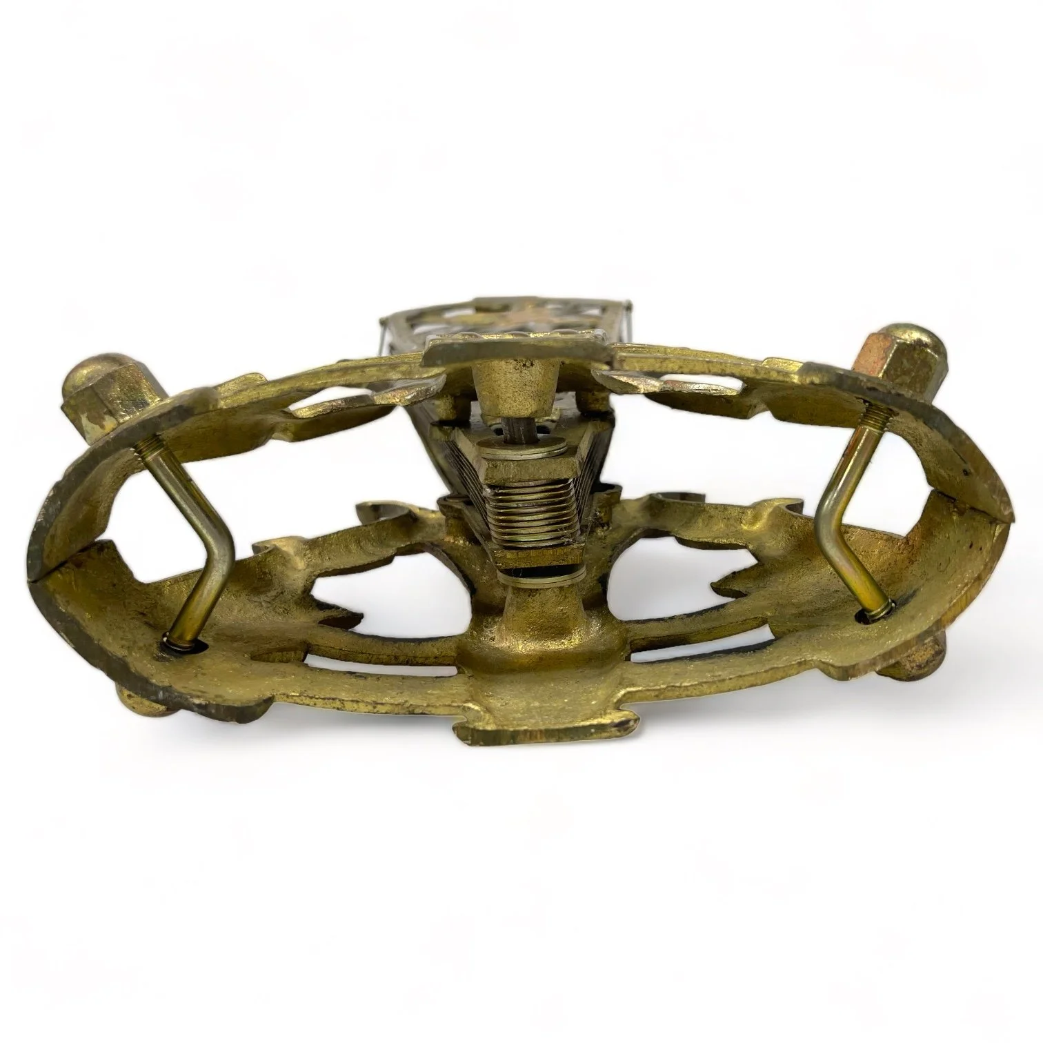 Vintage ornate solid brass art deco fireplace screen. Double sided, foldable, heavy duty weighing 17 lbs.