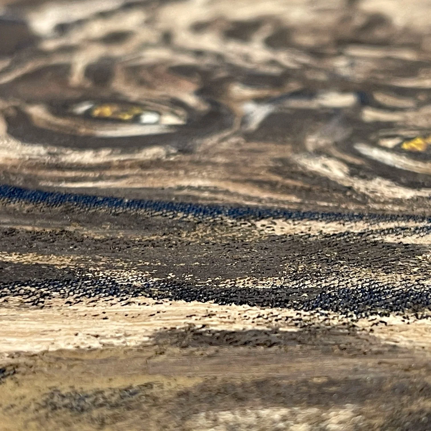 Vintage original portrait painting of an old bearded black man with a hat on in earth tone colors and done in a vertical orientation, framed in a vintage wood frame.