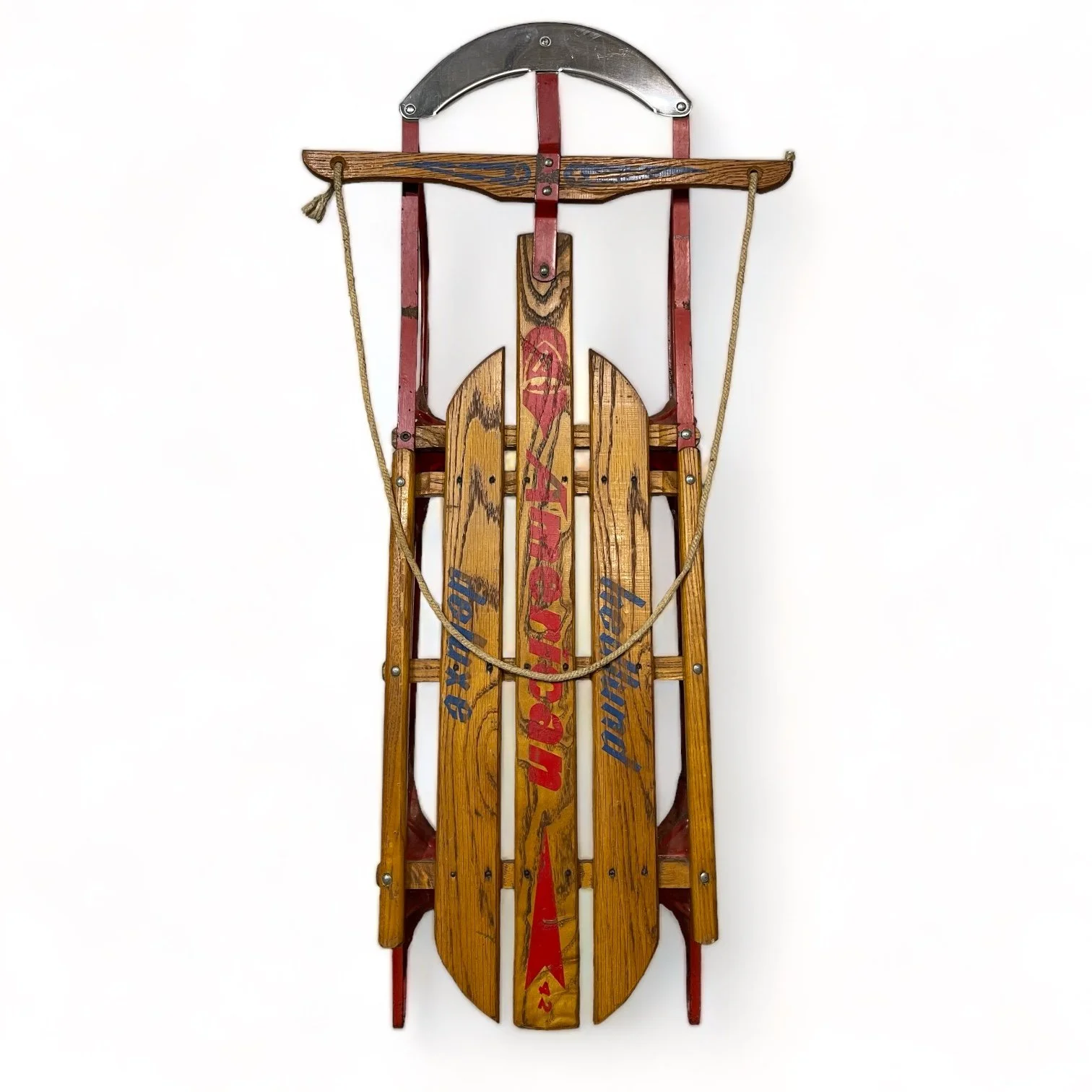 Vintage Wooden Sled by Hedlund, American Deluxe Wood Sled