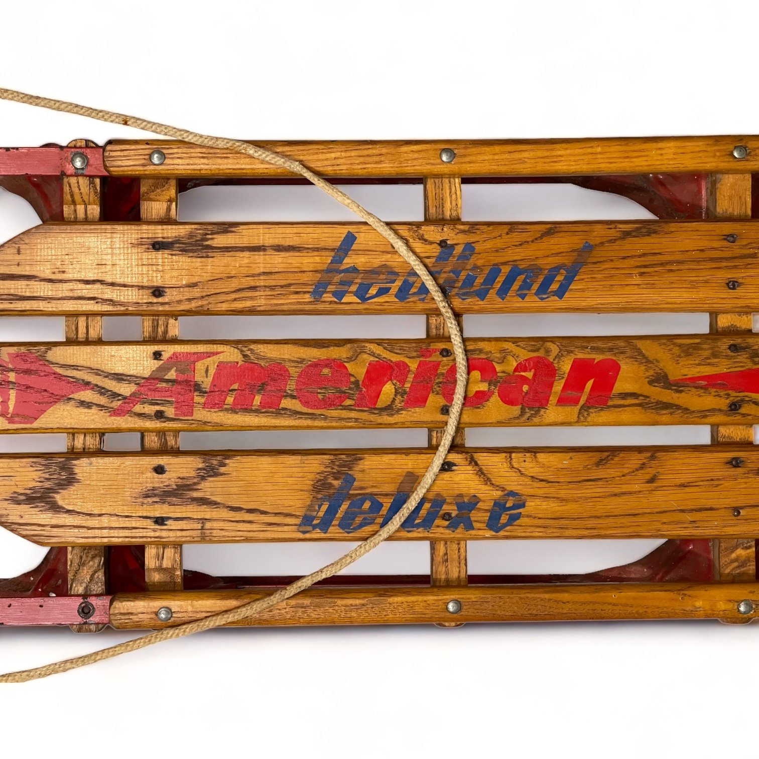 Vintage Wooden Sled by Hedlund, American Deluxe Wood Sled