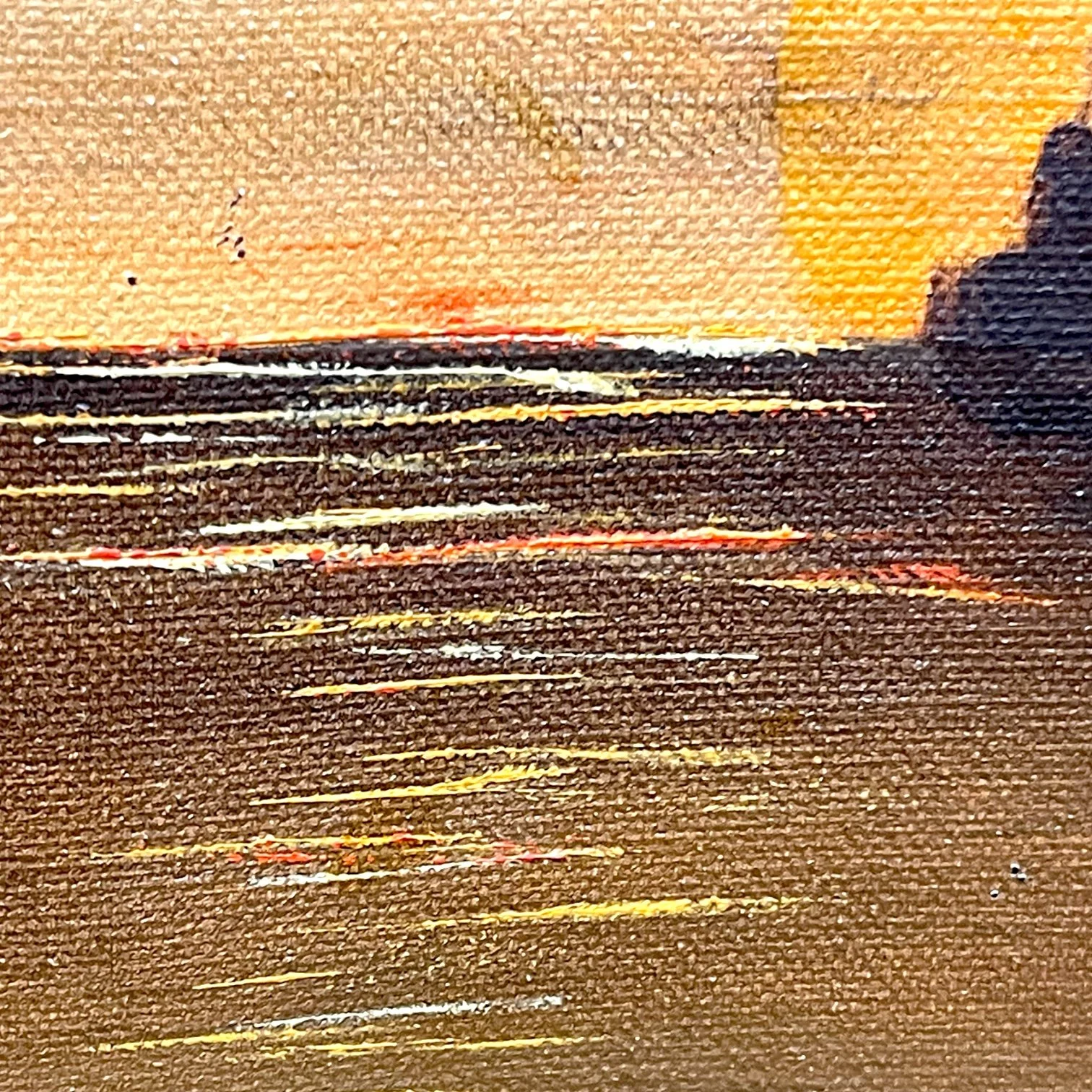 Vintage 1970s Sailboat Painting on the Water at Sunset Framed, horizontal orientation measuring 30x18 inches. Signed and dated by artist.