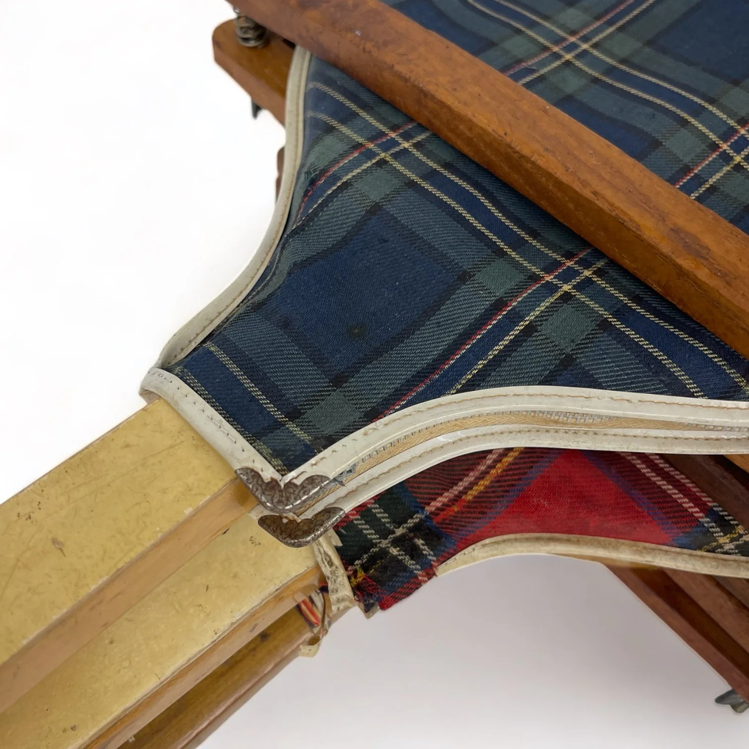 Vintage Wooden Tennis Rackets Set of 3 with Wood Press and Plaid Covers, Spalding, Wilson.