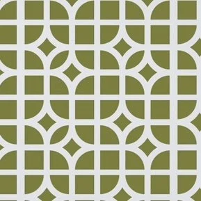 Mid Century breeze block wall decals by Wall Star Graphics shown in olive