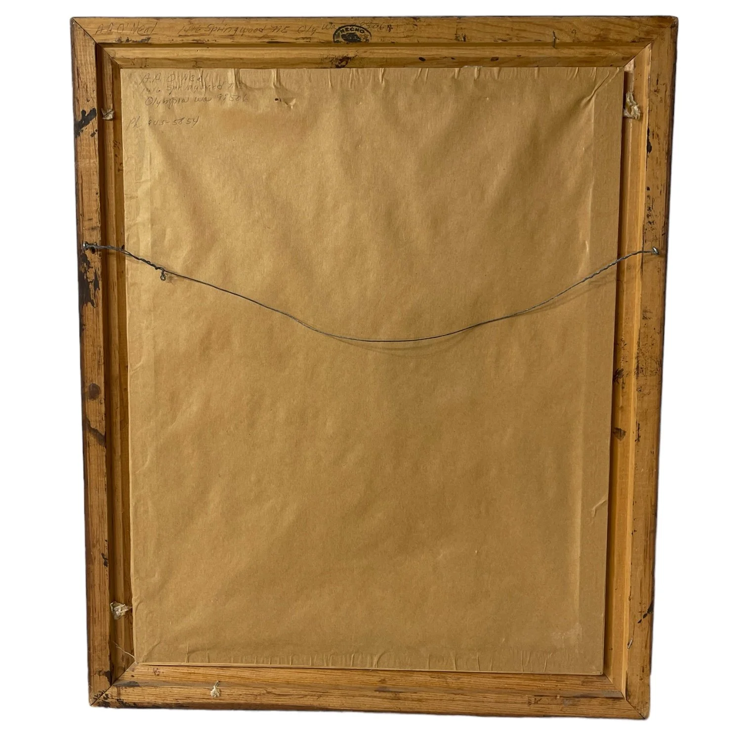 Vintage framed Painting of Native Man in Western Hat signed by artist. Painting is done in a combination of earth tone colors.