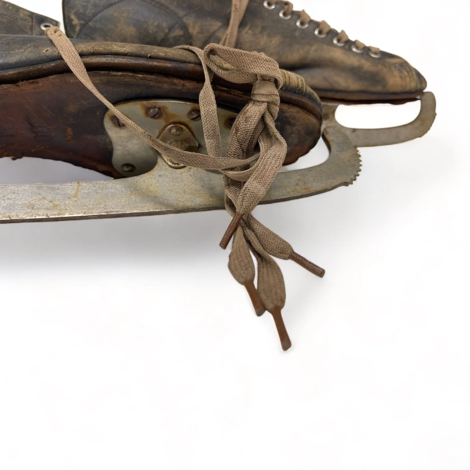Vintage Men's Leather Ice Hockey Skates for Cabin or Ski Lodge Decor