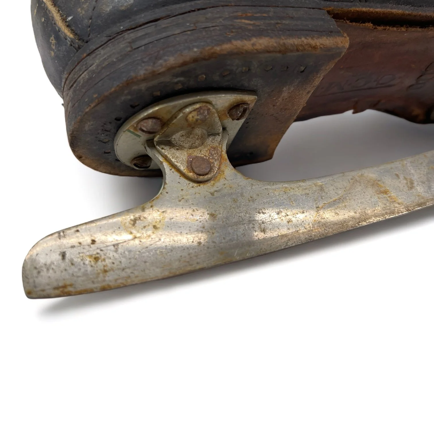 Vintage Men's Leather Ice Hockey Skates for Cabin or Ski Lodge Decor