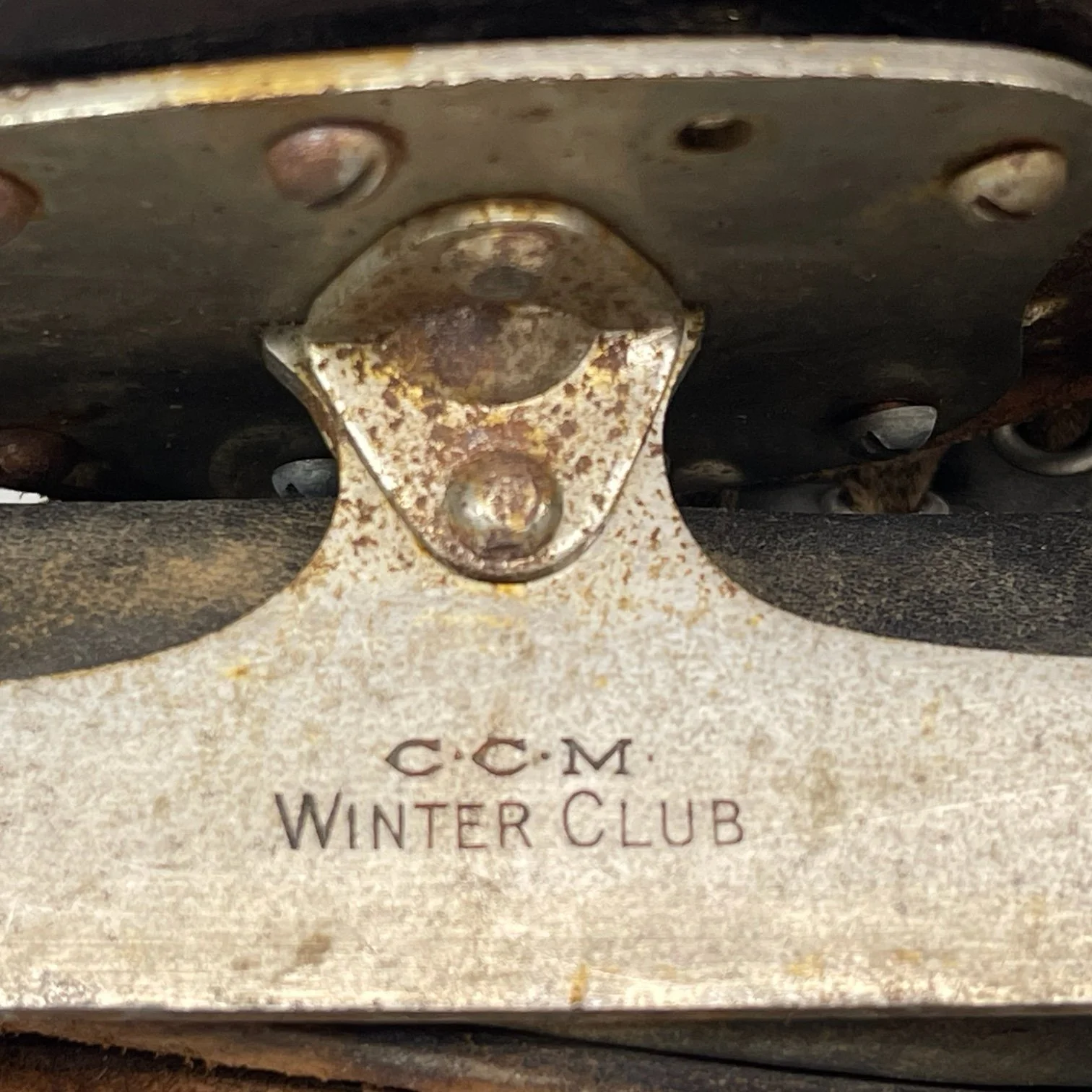 Vintage Men's Leather Ice Hockey Skates for Cabin or Ski Lodge Decor