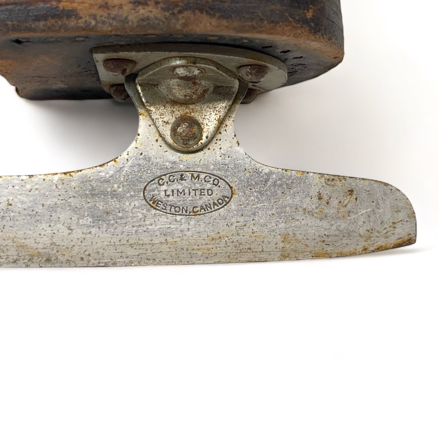 Vintage Men's Leather Ice Hockey Skates for Cabin or Ski Lodge Decor