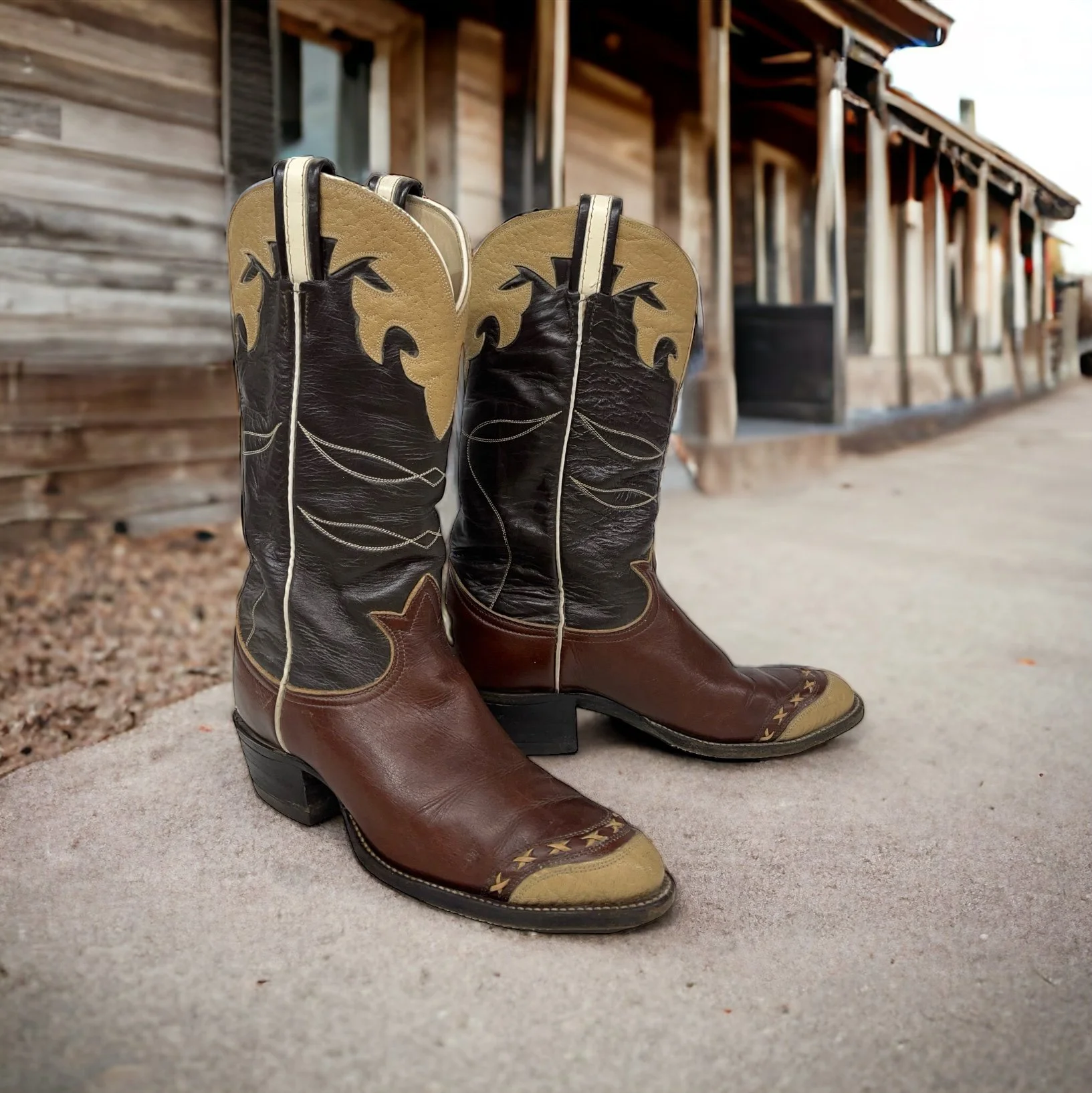 Vintage Men's Tony Lama Black Label Cowboy Boots, 1970s