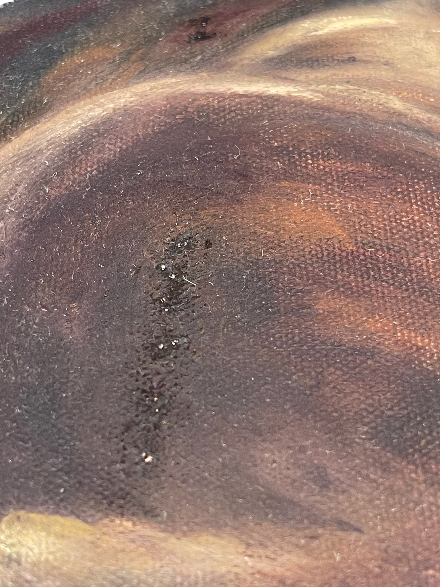 Vintage painting of an elk title 'Trails End' by artist J. Graham, signed and dated 1993. The vertical artwork measures 28x24 inches and is framed in a heavy duty, ornate wood frame.