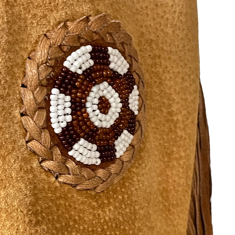 Vintage Suede Fringe beaded Jacket by Echo Mountain Arturo