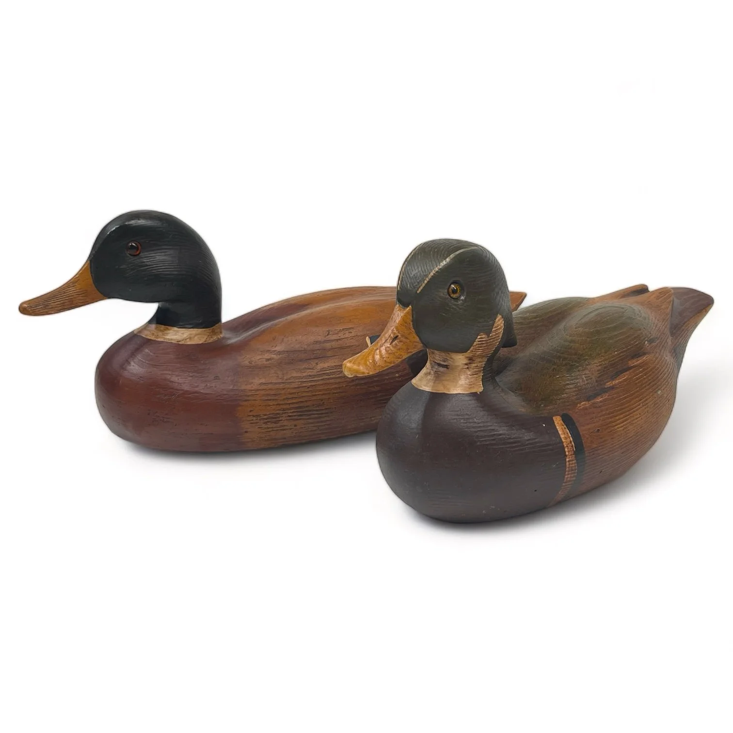Vintage Mallard and Wood Duck Decoys Pair - 1998