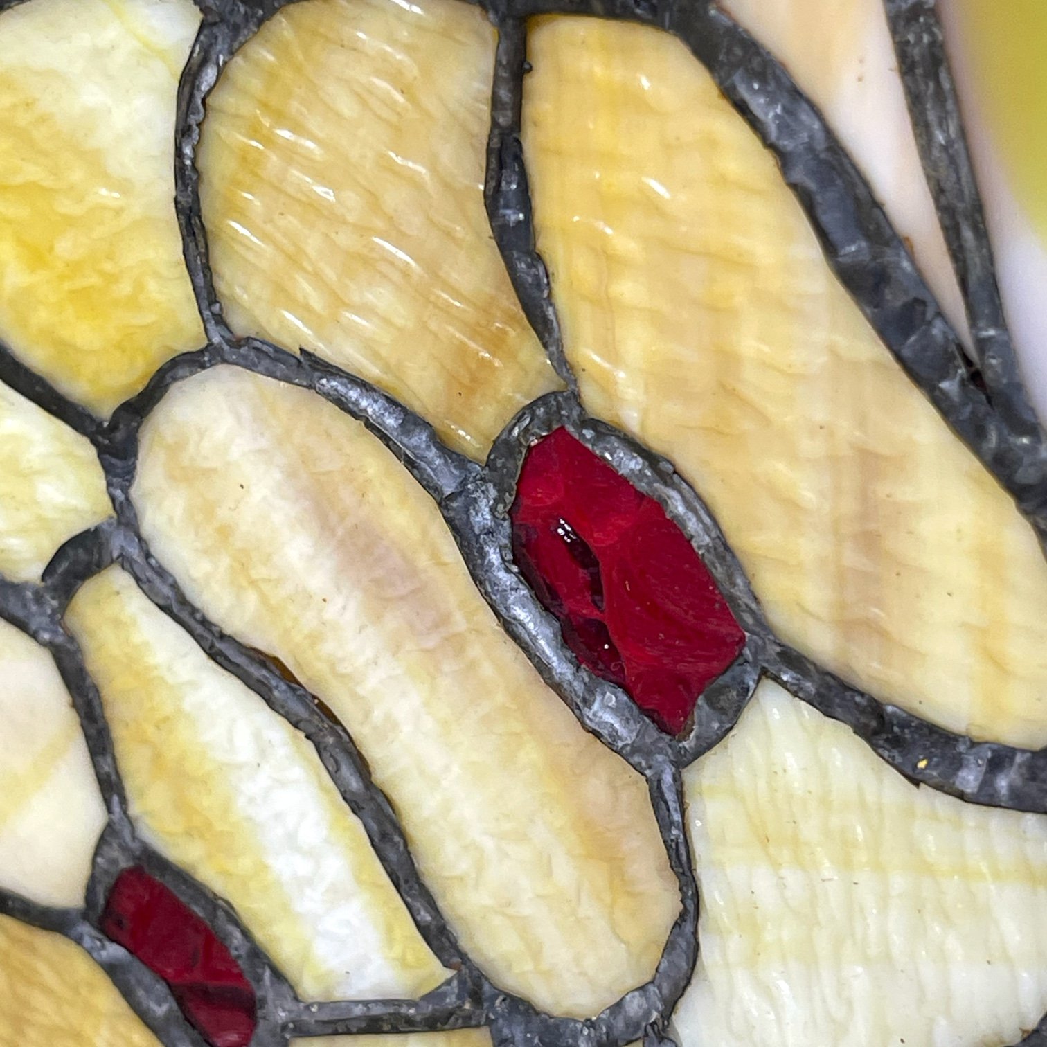 Vintage hanging light fixture, colorful Floral Slag Glass, Tiffany Style  Stained Glass semi-flush ceiling mount, hardwired.