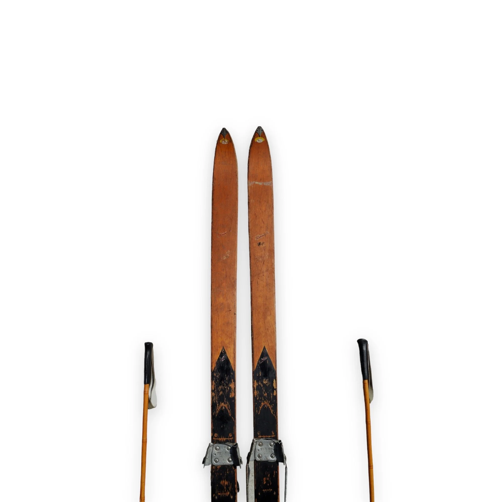 Vintage Wooden Northland Monarch Snow Skis and Poles