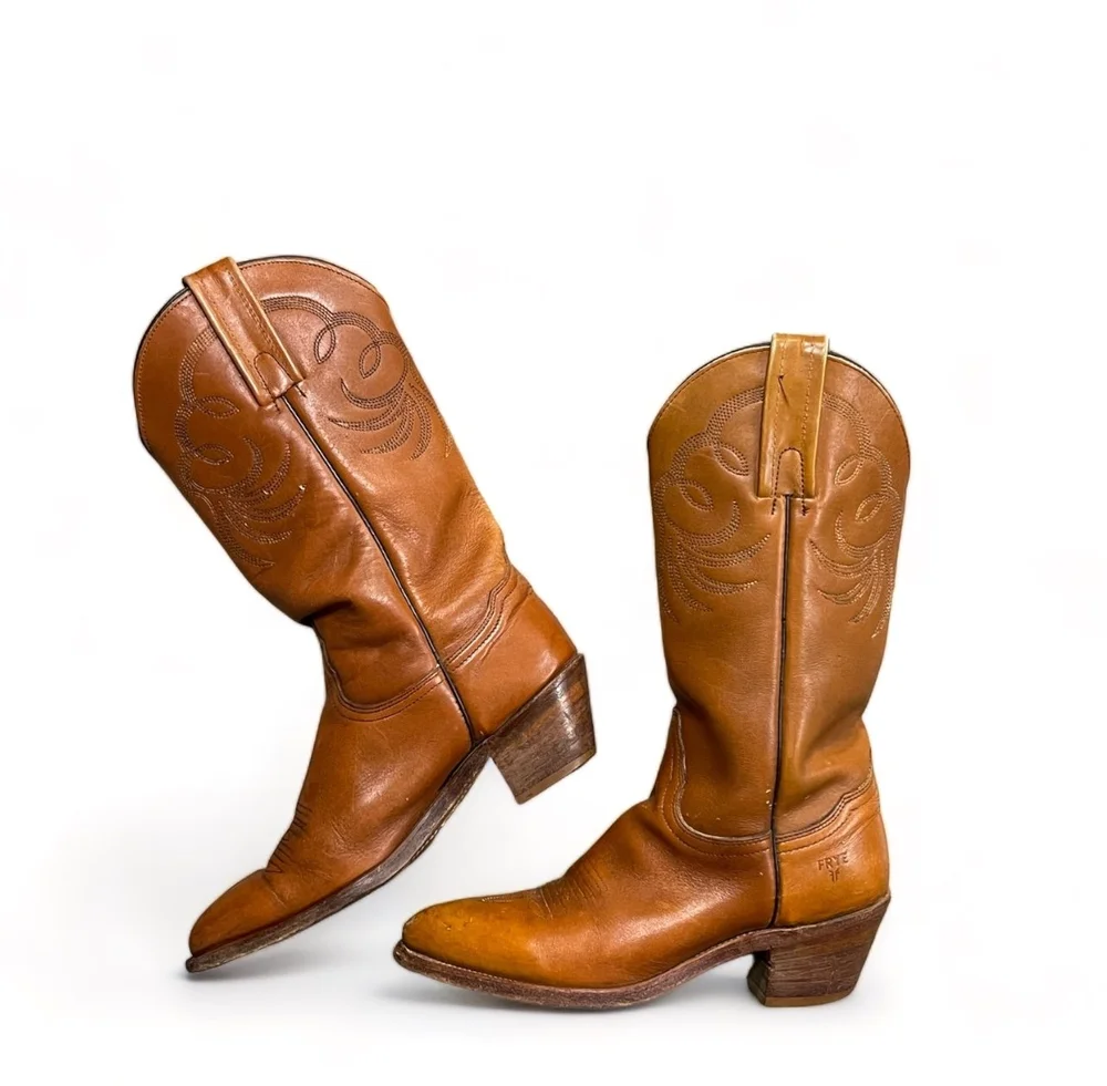 Bottes de cowboy western frye vintage des années 1970 pour