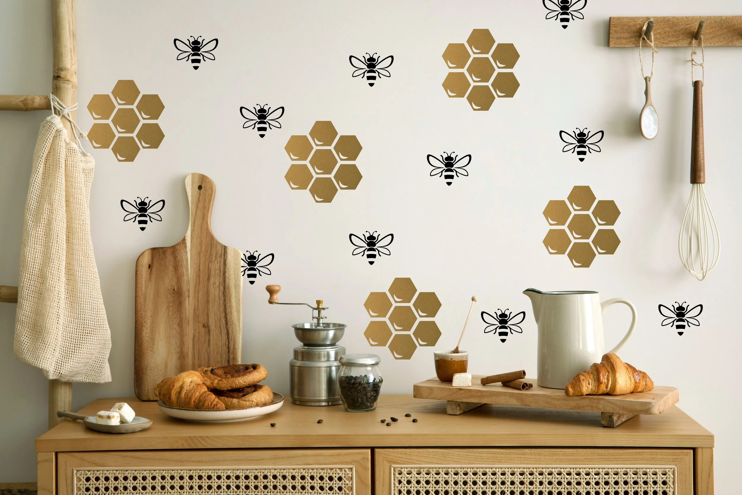 Bee's & Honeycombs WALL 030624 Blackby WallStarGraphics.JPG