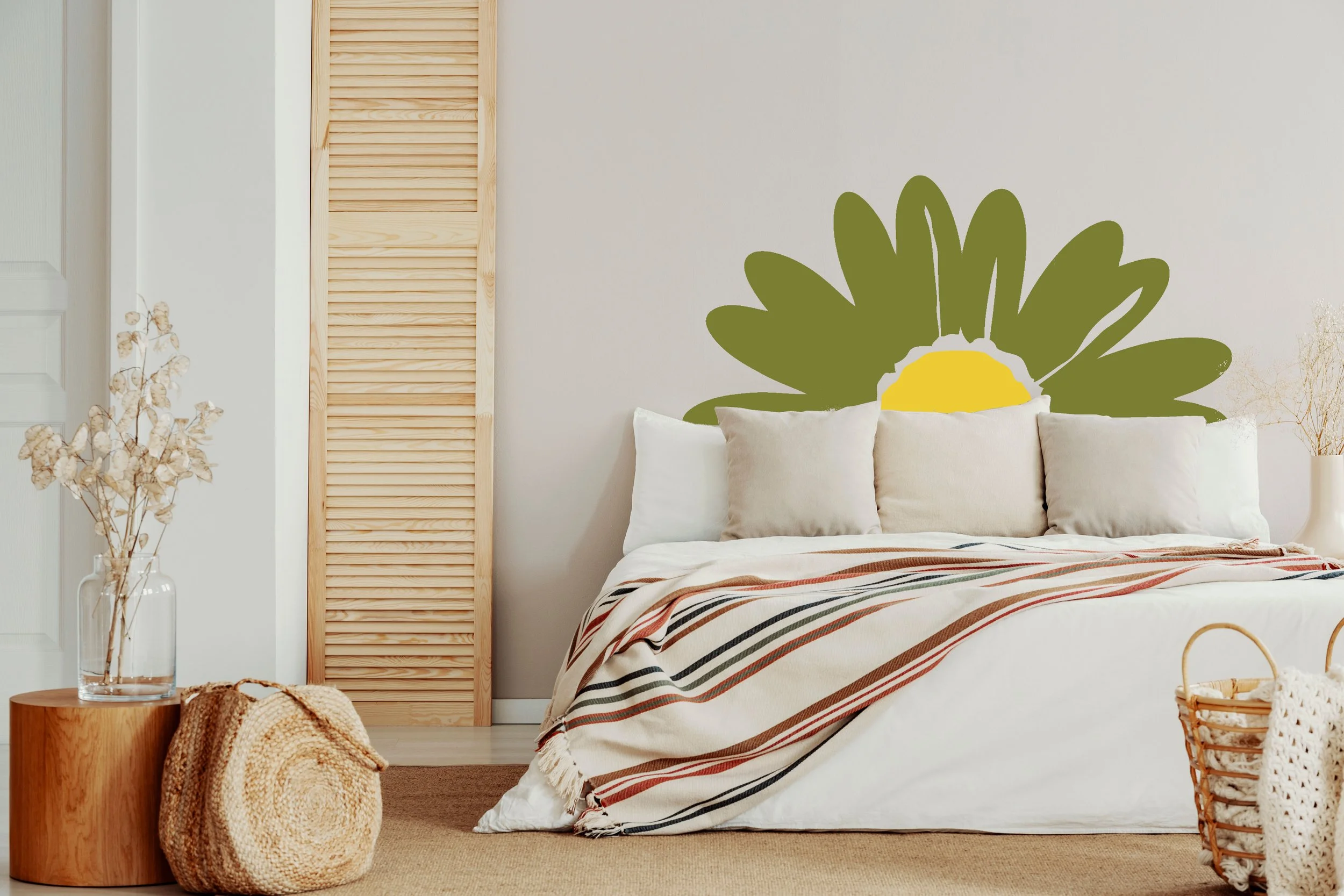 Headboard Daisy Flower Headboard WALL OLIVE 031324.JPG