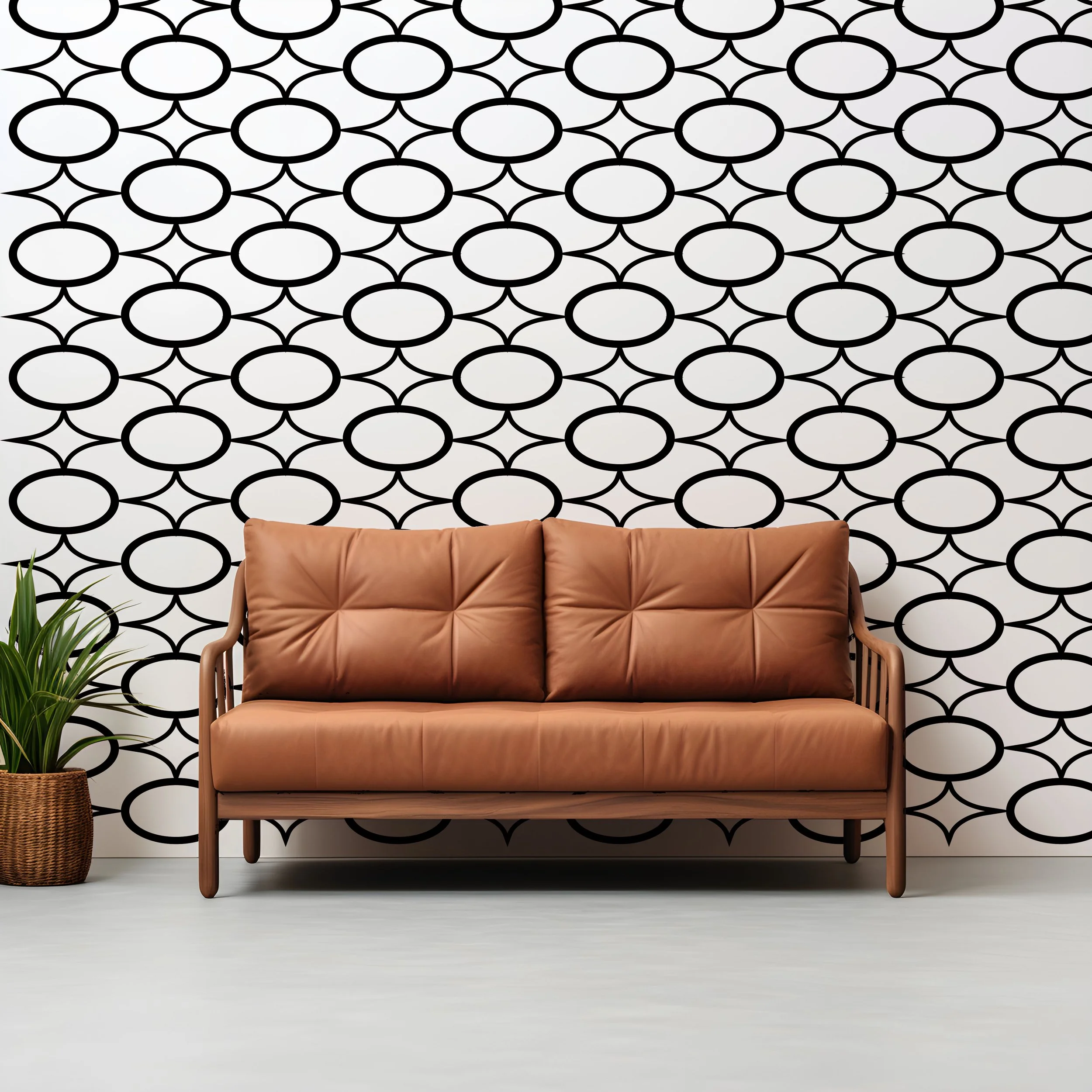 Oval and Atomic Stars Wall Pattern