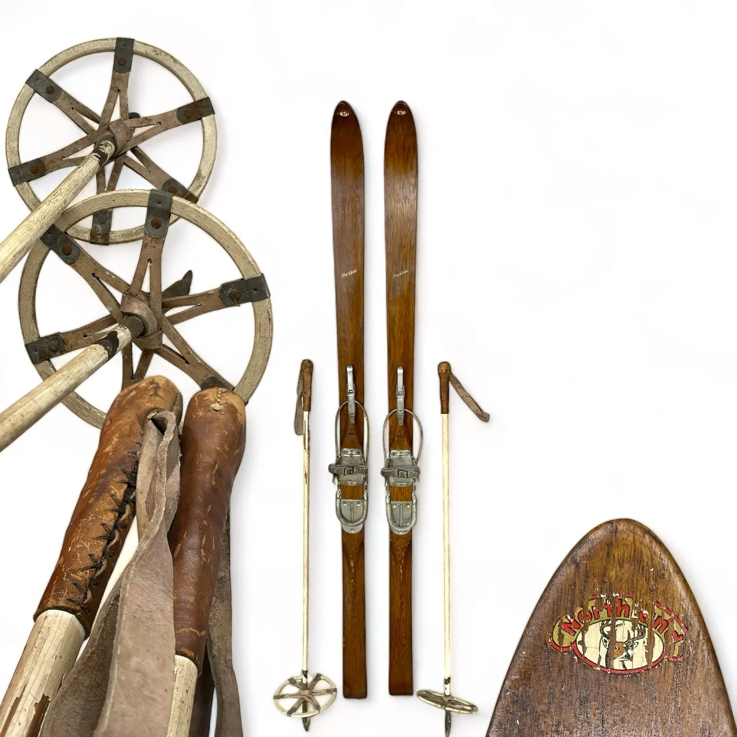 Photoroom_20240328_101106Vintage Northland snow ski + poles by ModernArtifactDecor.JPG