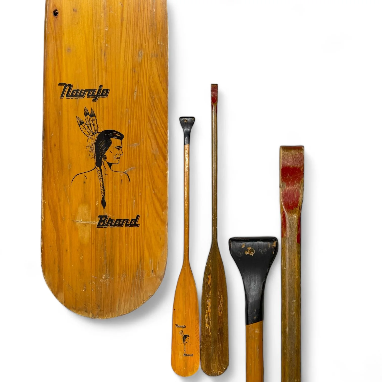Vintage mismatched boat oars/paddles by Navajo Brand.