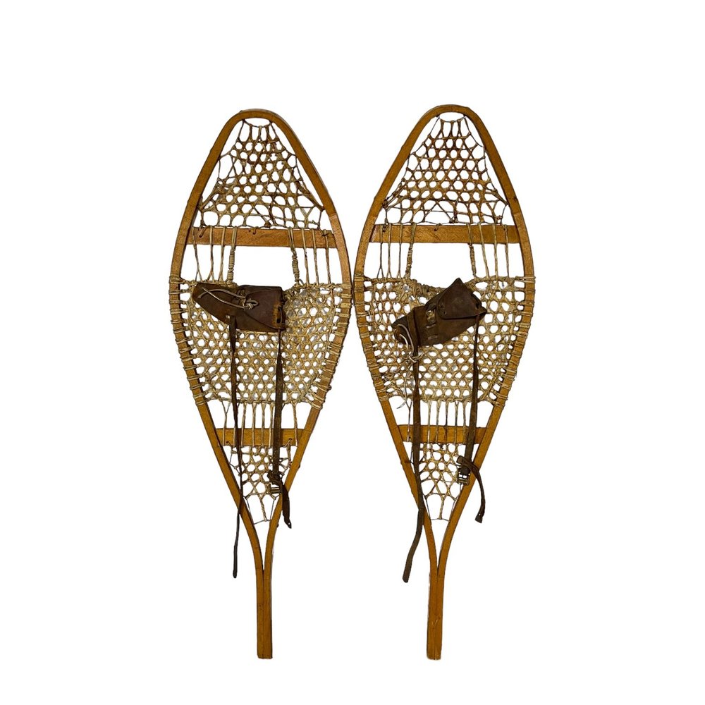 Antique Wooden Snowshoes Modern Artifact Decor - Main Image