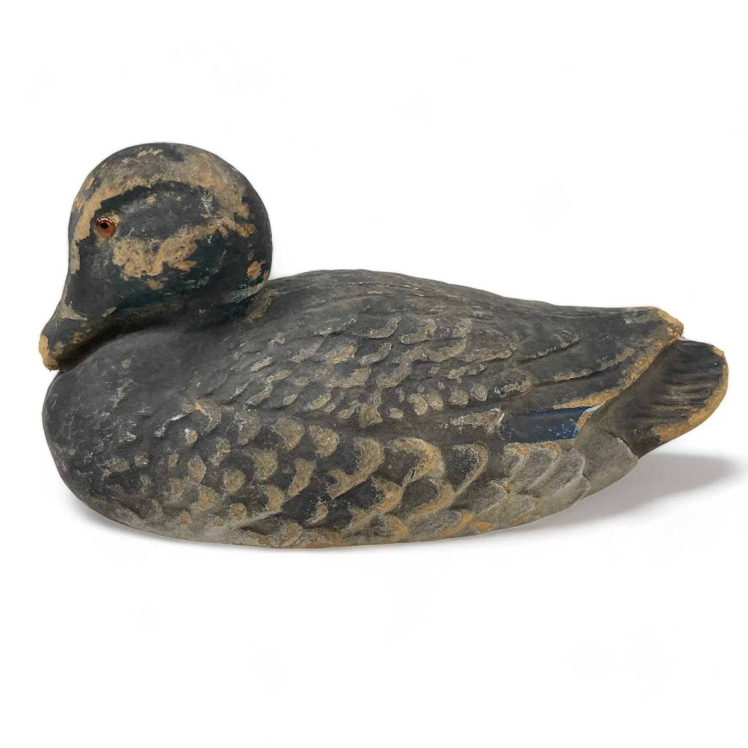 Vintage pair of paper machete fiber duck decoys. Set of two Mallard duck decoys by Carry Lite, JC Higgins.