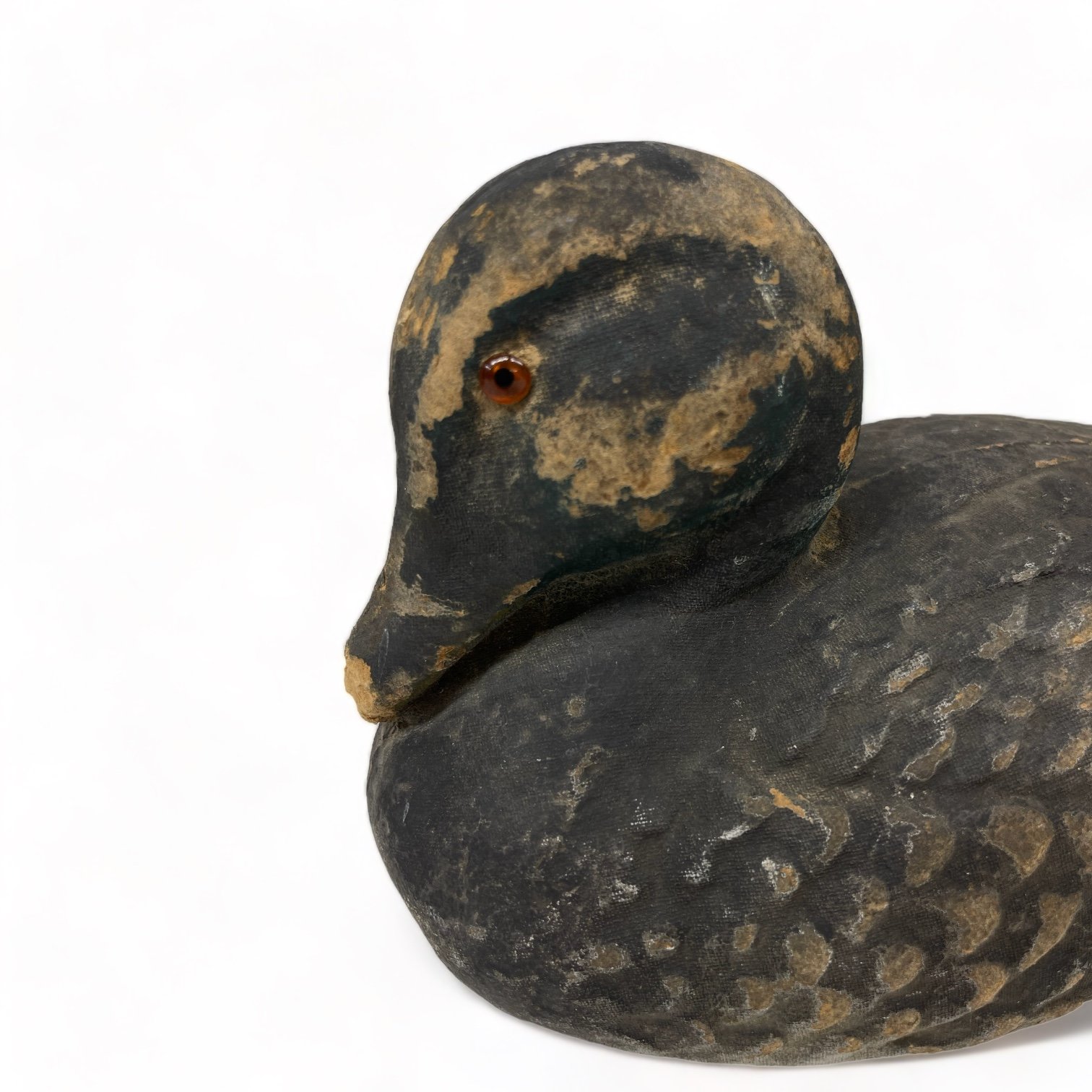 Vintage pair of paper machete fiber duck decoys. Set of two Mallard duck decoys by Carry Lite, JC Higgins.