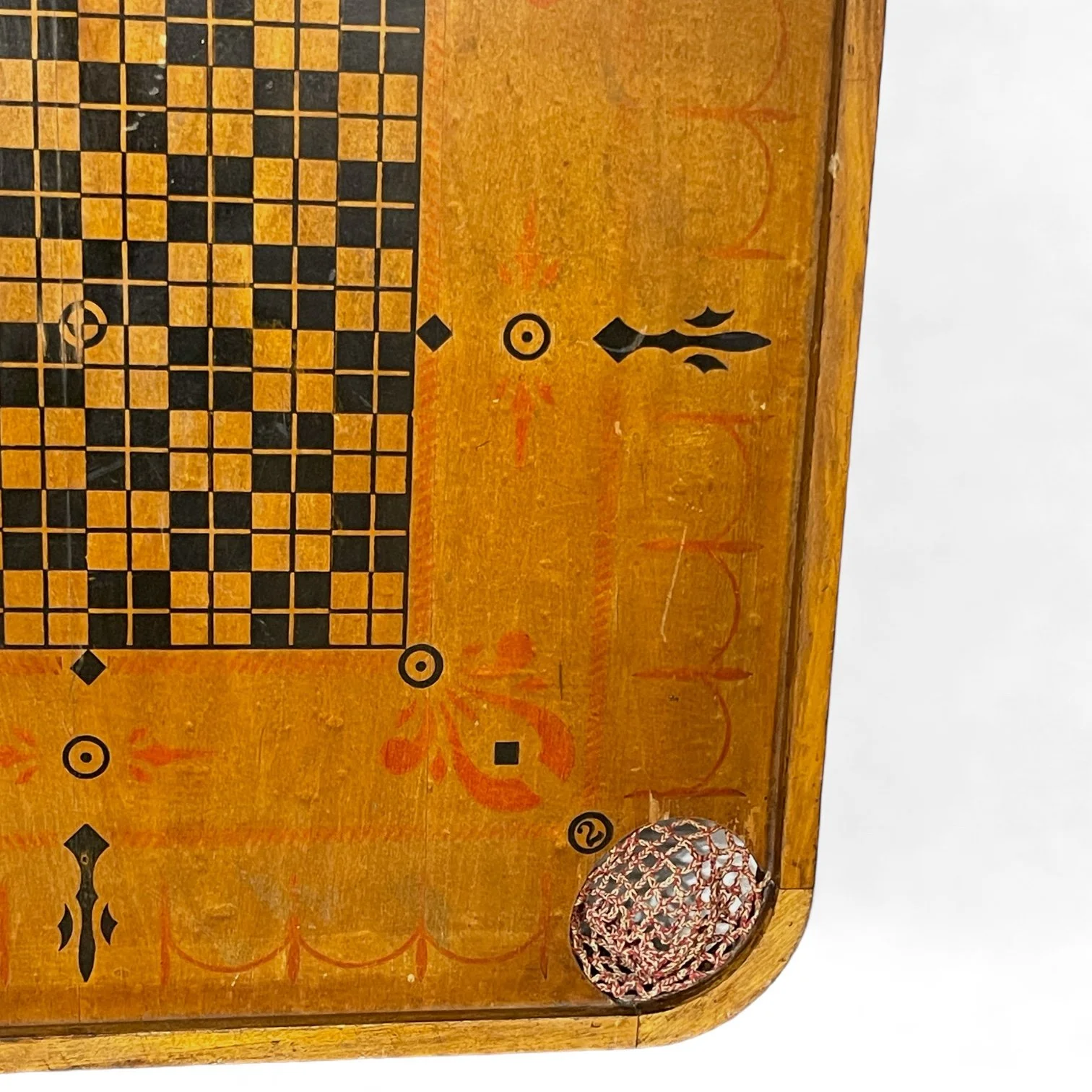 Vintage double sided game board by The Carrom Company, Style E No. 1 Archarena, made in USA.