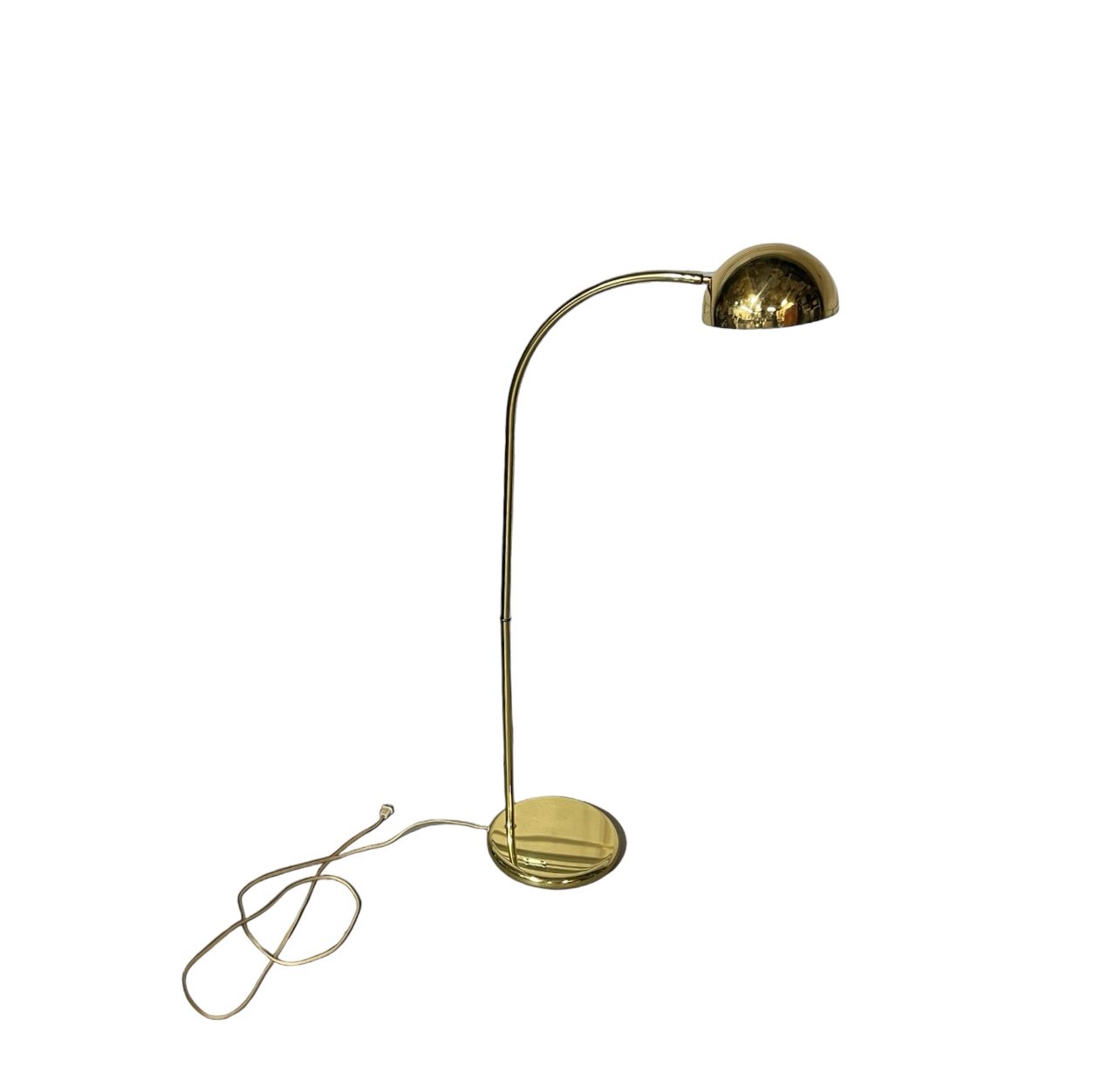 Vintage mid century modern gold arched floor lamp.