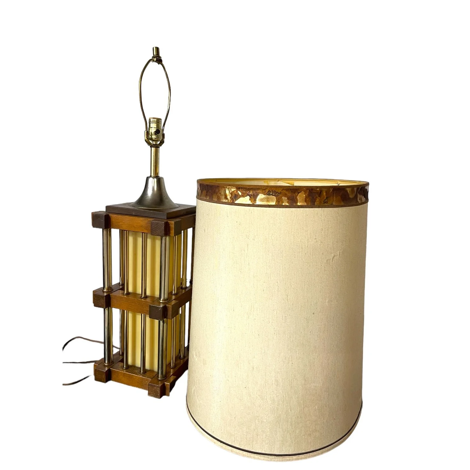 Photoroom_20240708_214556Vintage mid century wood + metal 2 light table lamp - ModernArtifactDecor.JPG