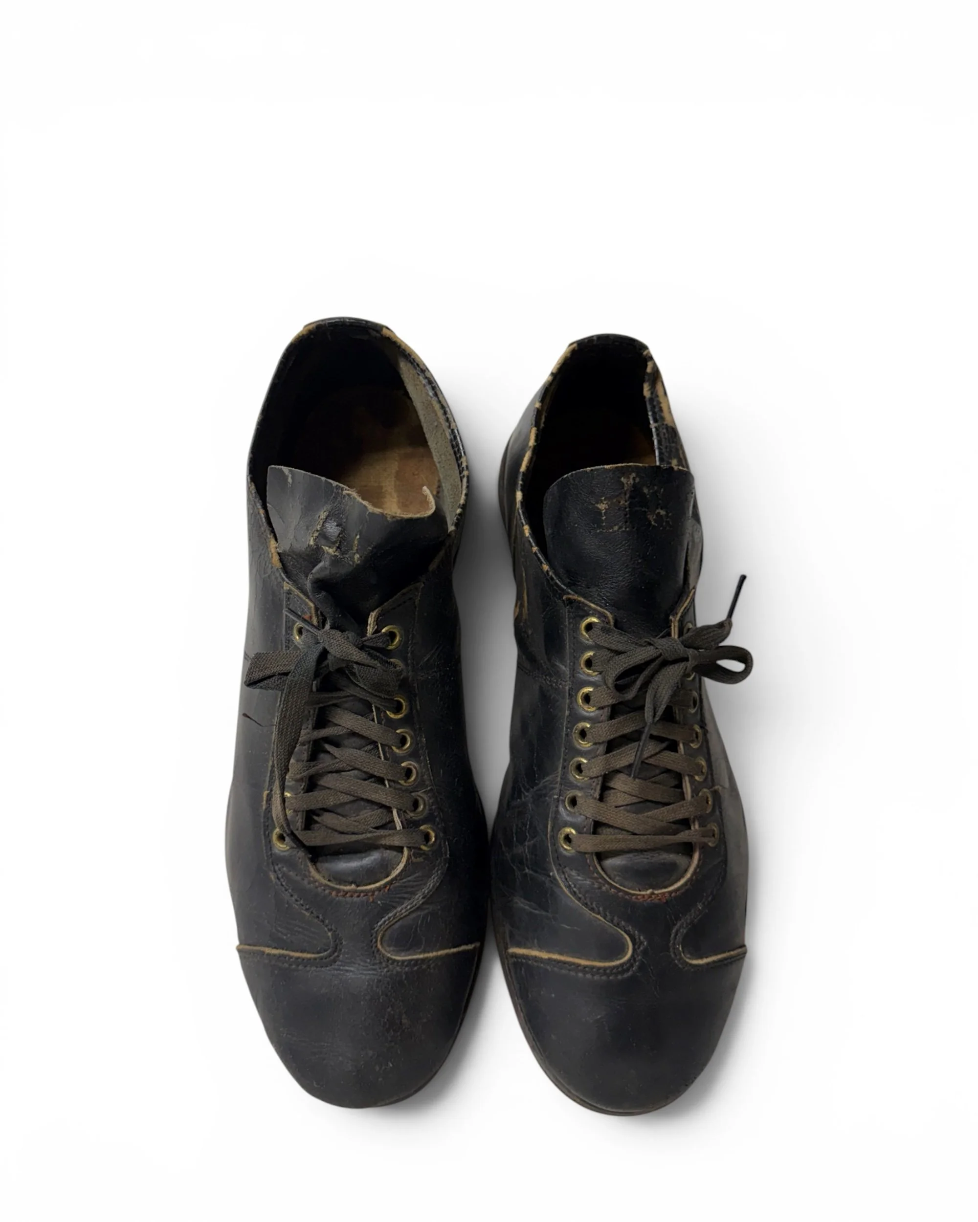 Photoroom_20260530_085757vintage black leather football cleats 1940s - Modern Artifact Decor.JPG