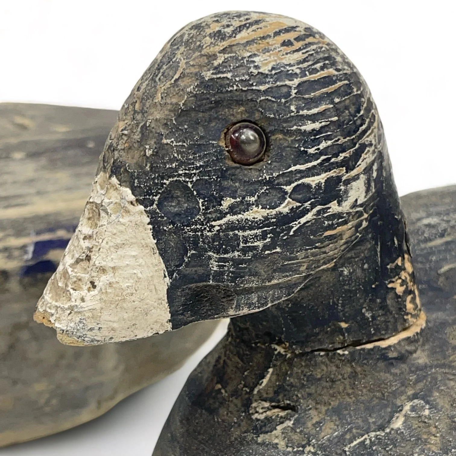 Vintage 1950s Balsa Wood Carved Duck and Goose Decoys, set of 2.