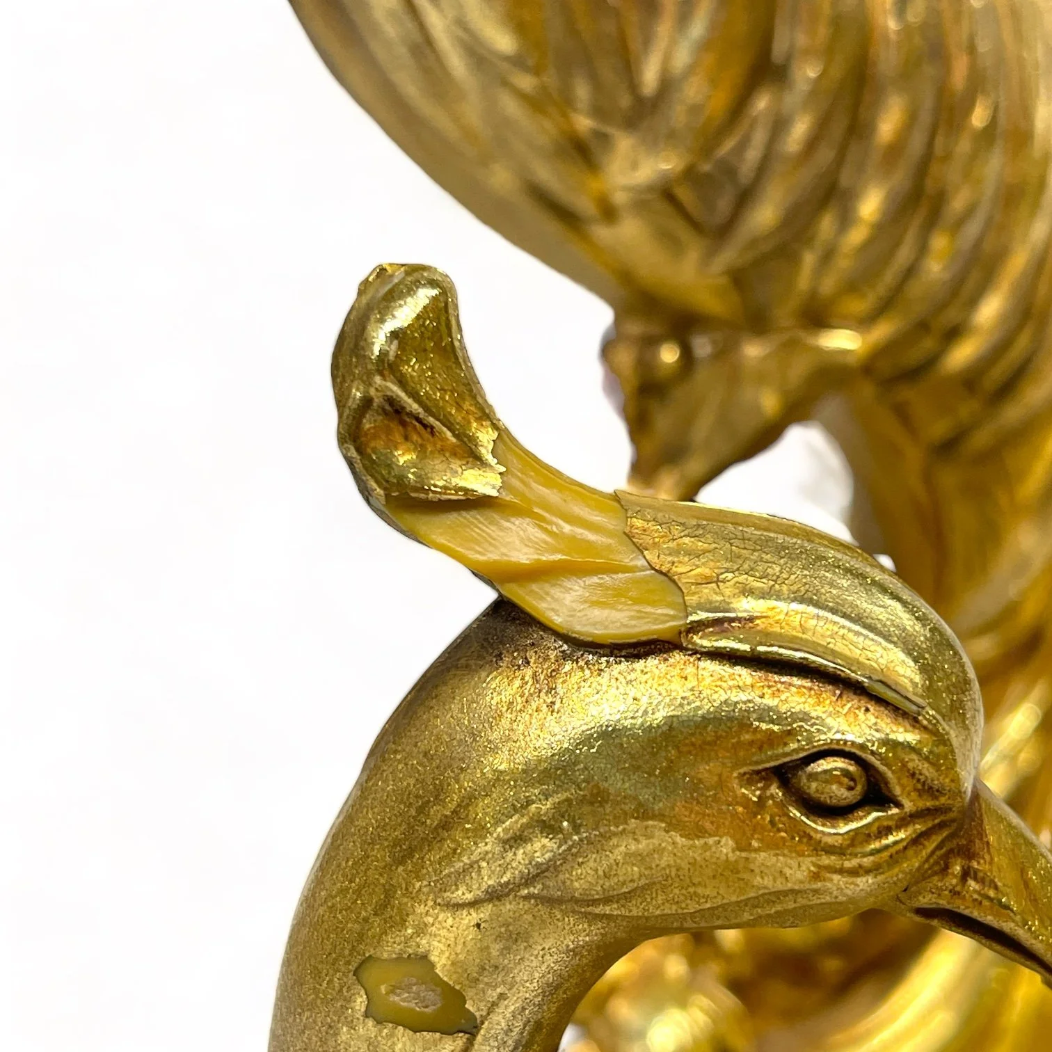 Vintage 1960s Syroco gold tabletop peacocks set of 2