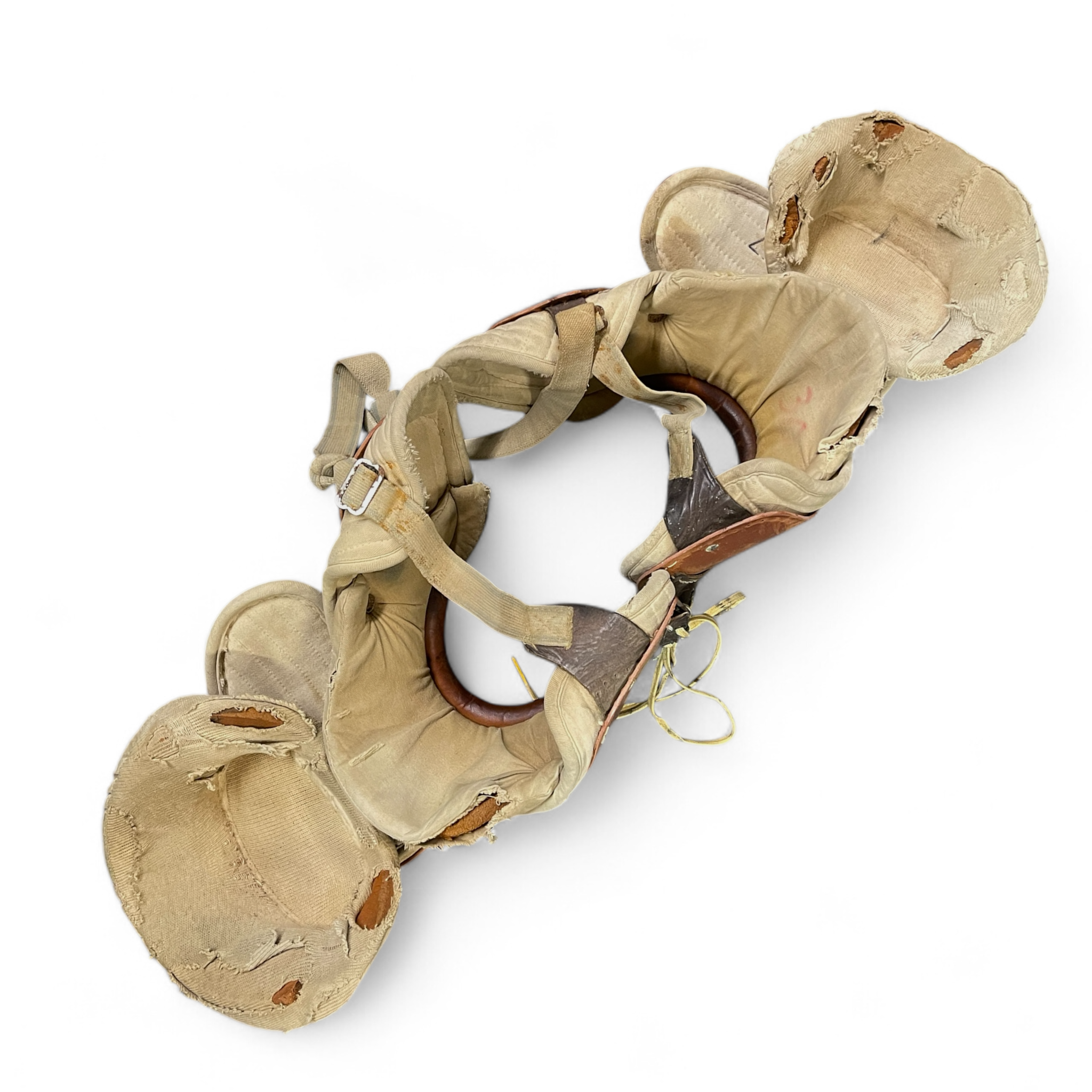 Vintage 1950s set of Wilson football pads for decor use in a game room, locker room, or man cave.