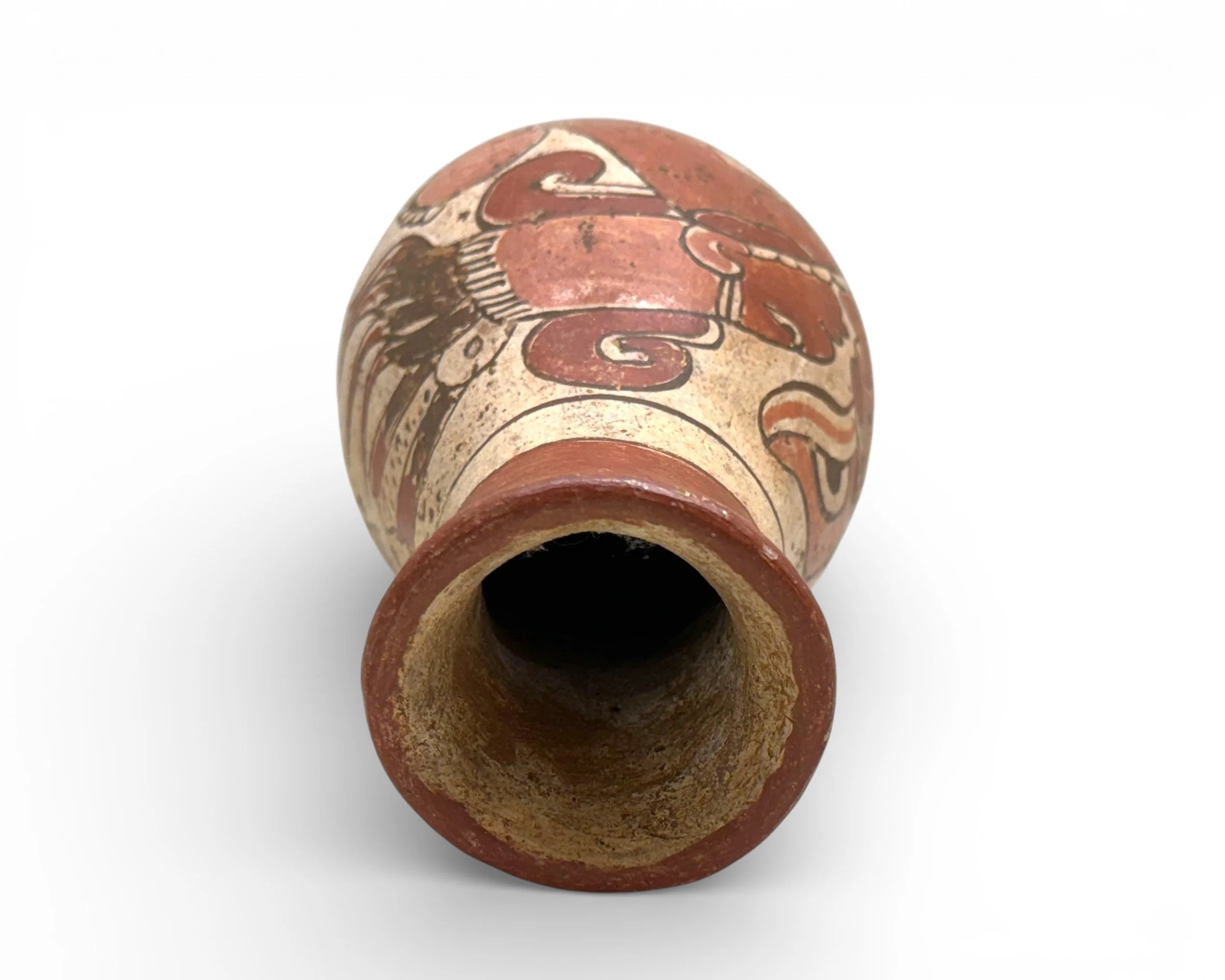 Photoroom_20260203_160733vintage 1960s mayan polychrome pottery vessel - Modern Artifact Decor.JPG