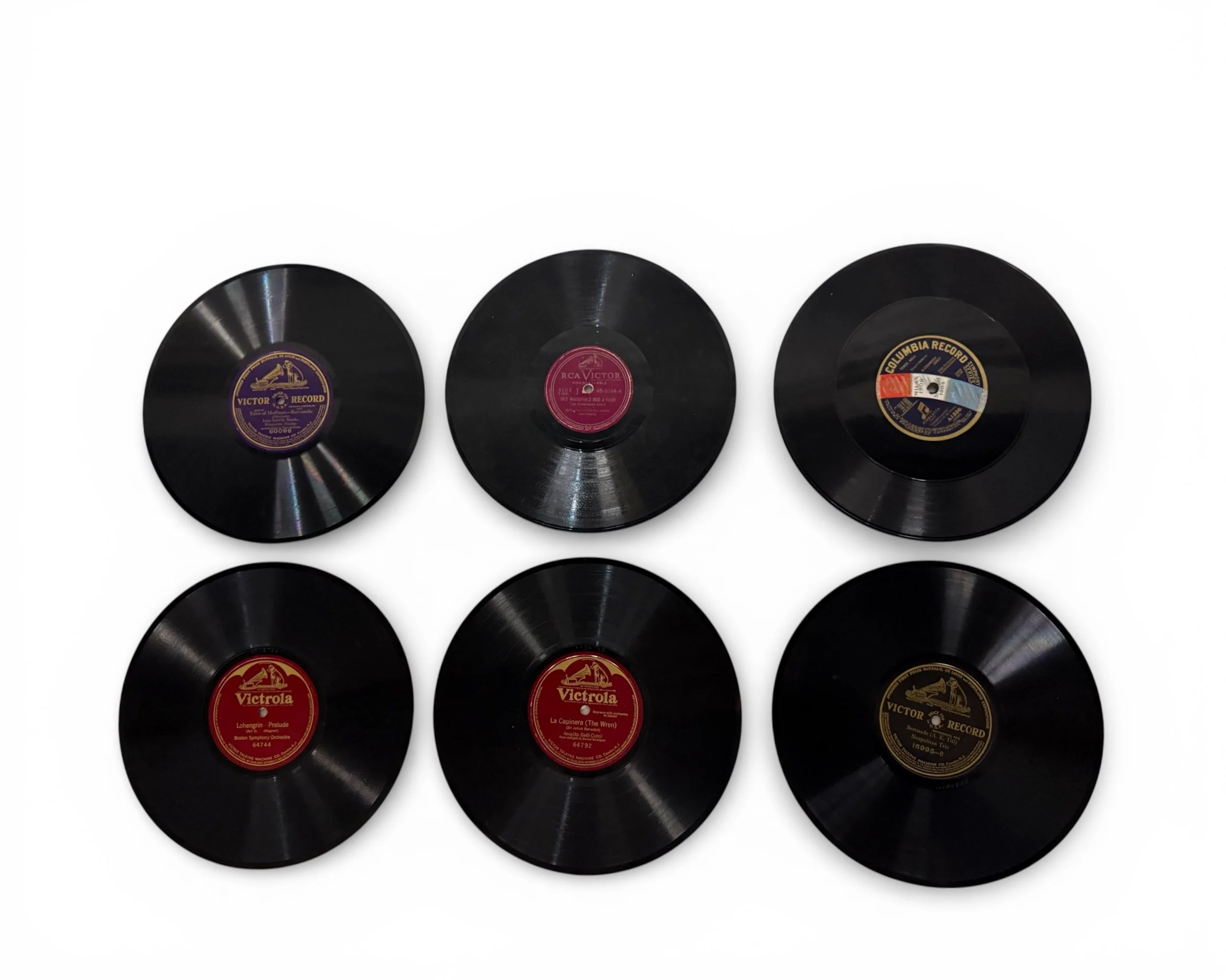 Full set of six 78 RPM records included in RCA storage book