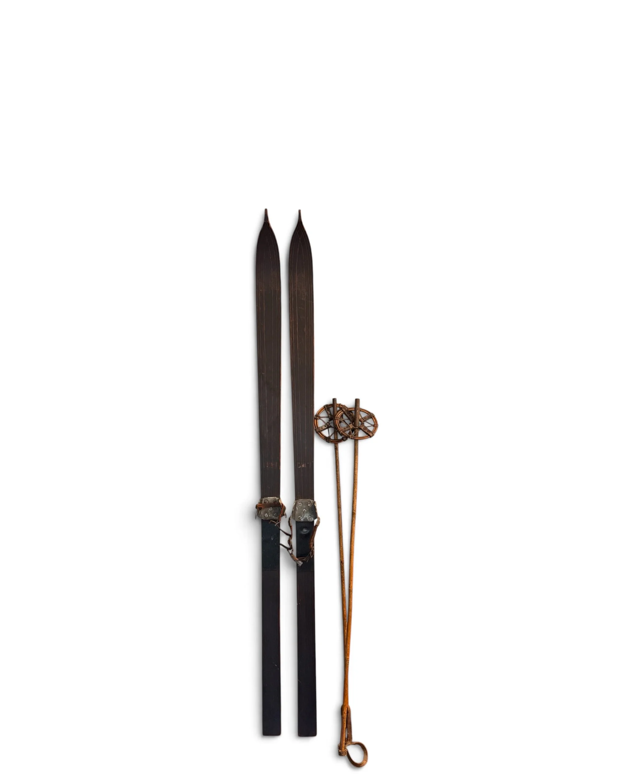 vintage wooden snow skis and poles - Modern Artifact DecorPhotoroom_20260817_105753.JPG