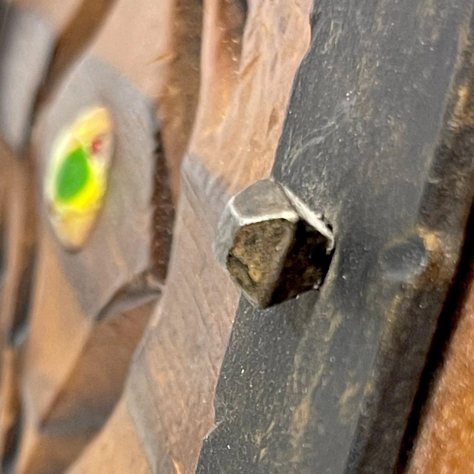 Vintage Spanish Revival style, wood and wrought iron, wall mount coat or towel rack.