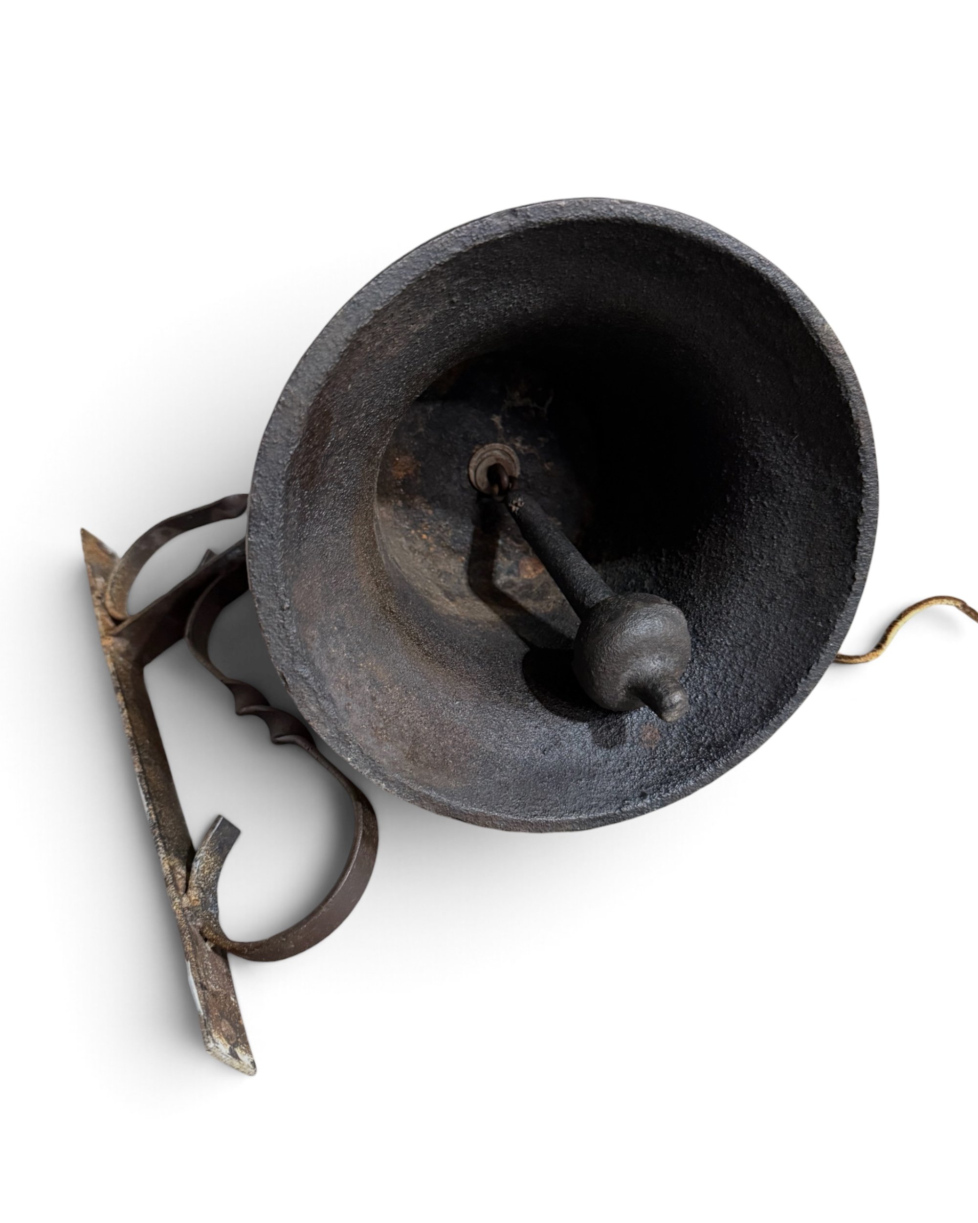vintage cast irong dinner bell with wrought iron wall mount - Modern Artifact DecorPhotoroom_20260920_153220.JPG