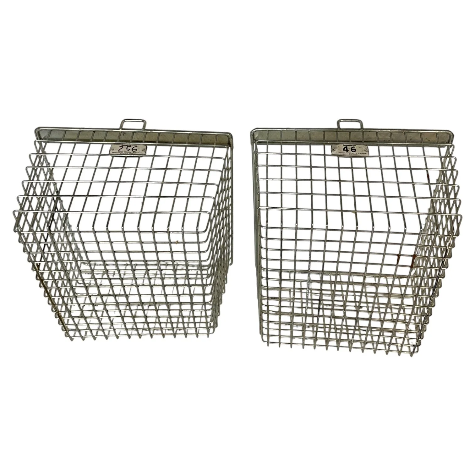 Vintage Metal Locker Baskets Set of 2 - Republic Steel, #256, #46