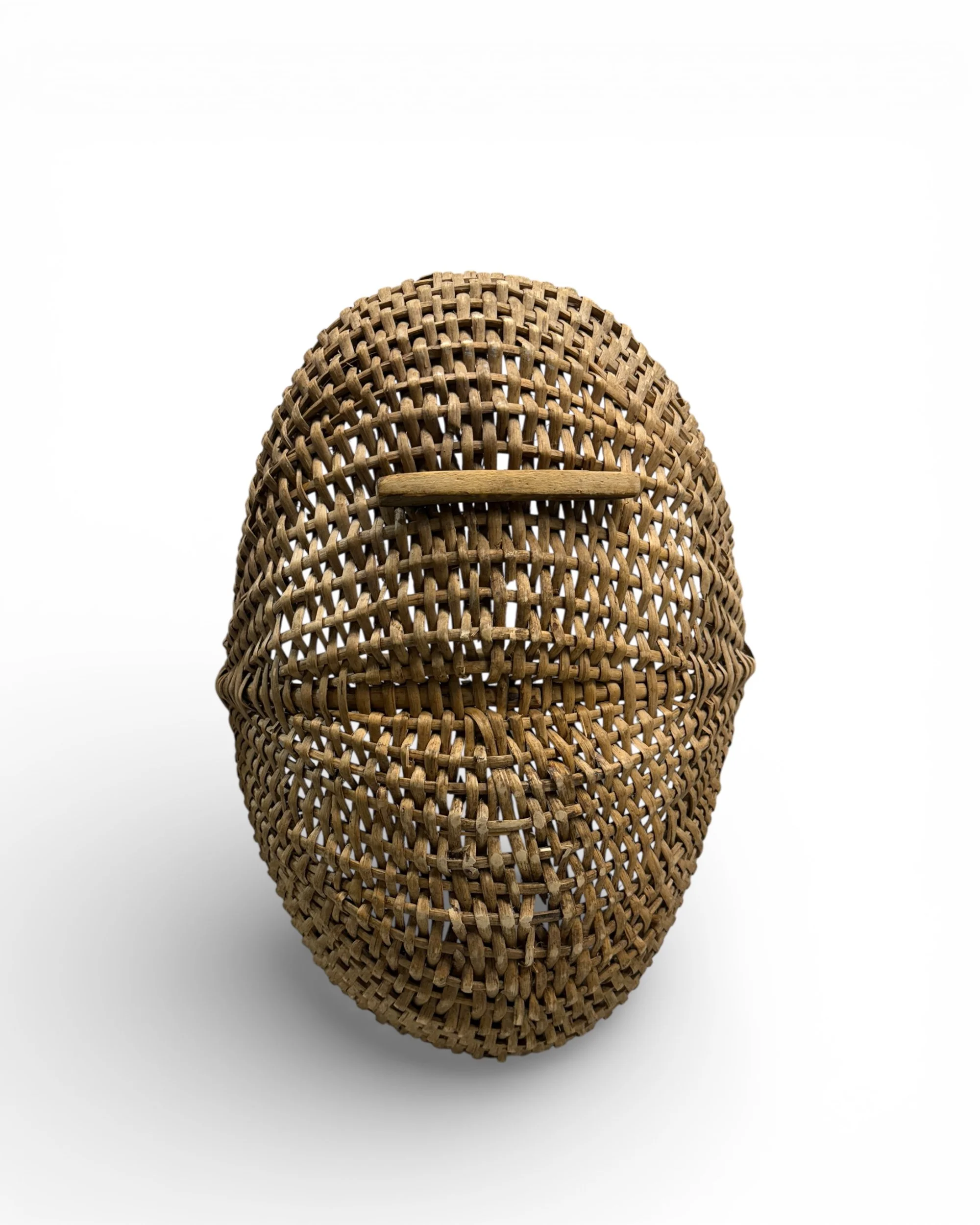 bottom view of rustic gathering basket for wabi sabi decor