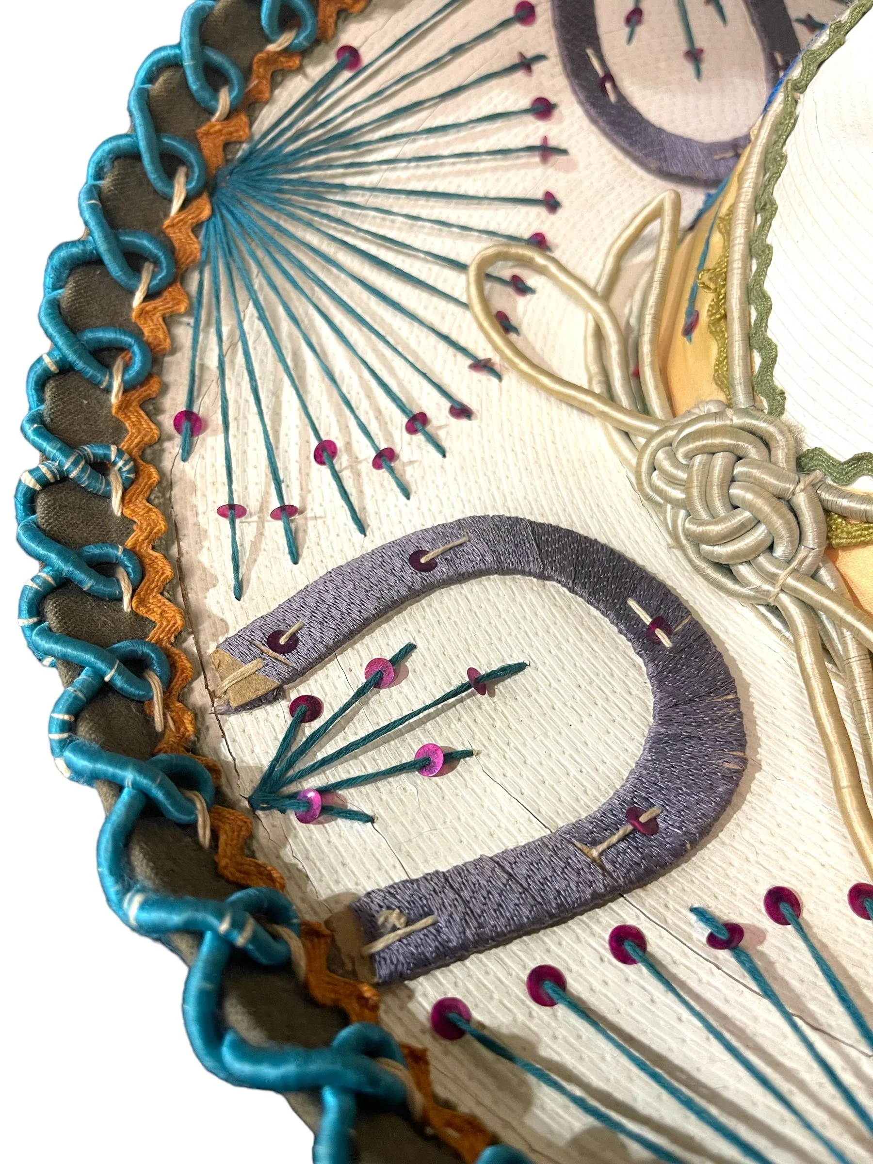 Vintage Authentic Mexican Mariachi Sombrero - high crowned with sequins and horseshoes.