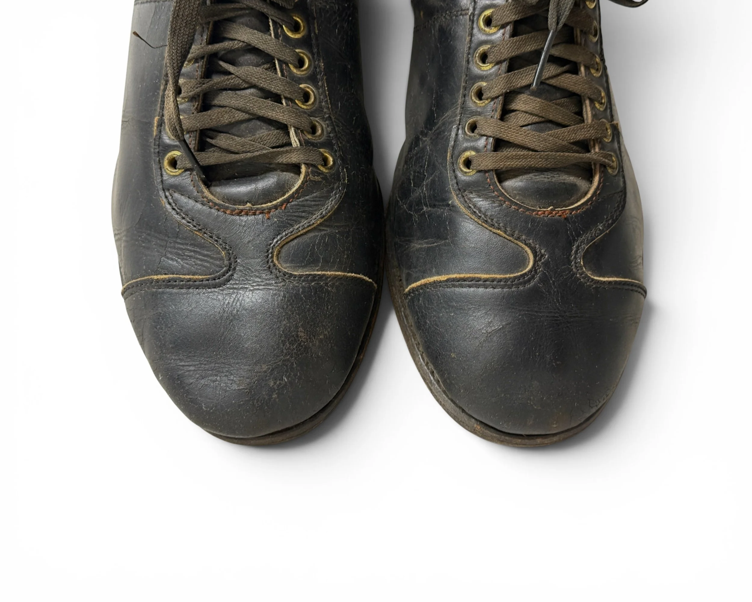 Photoroom_20260530_085948vintage black leather football cleats 1940s - Modern Artifact Decor.JPG