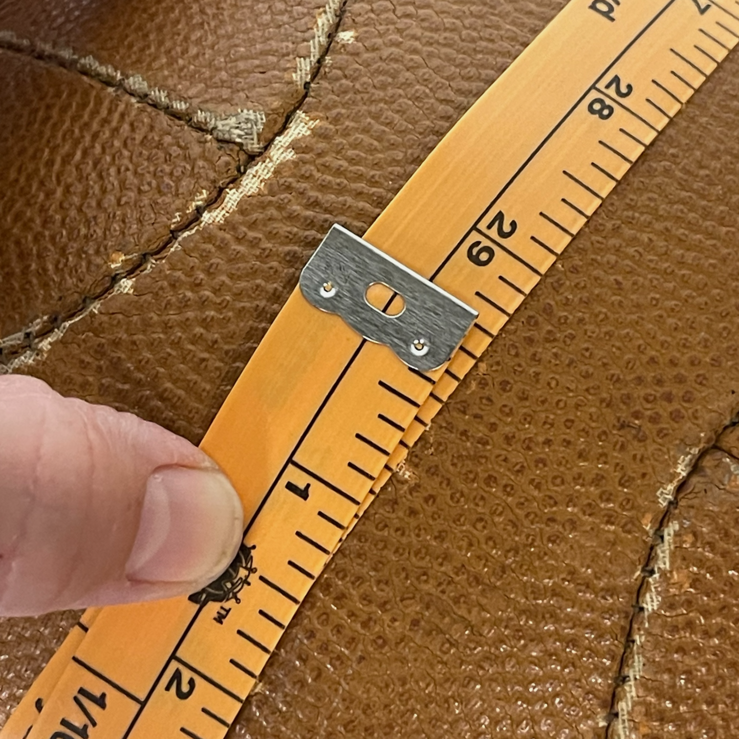 Vintage Hutch Collegiate imitation leather laced basketball, circa 1940s.