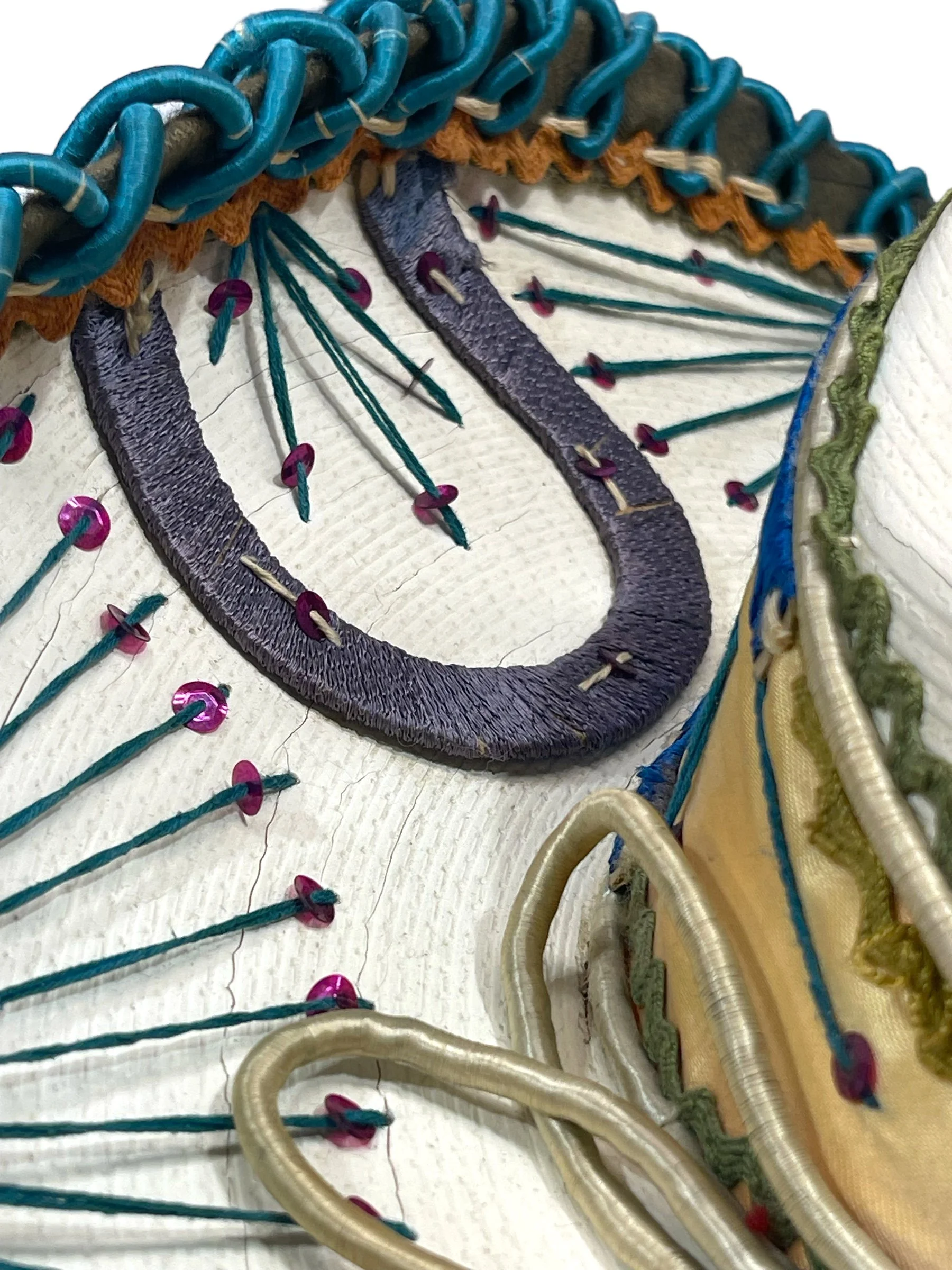 Vintage Authentic Mexican Mariachi Sombrero - high crowned with sequins and horseshoes.