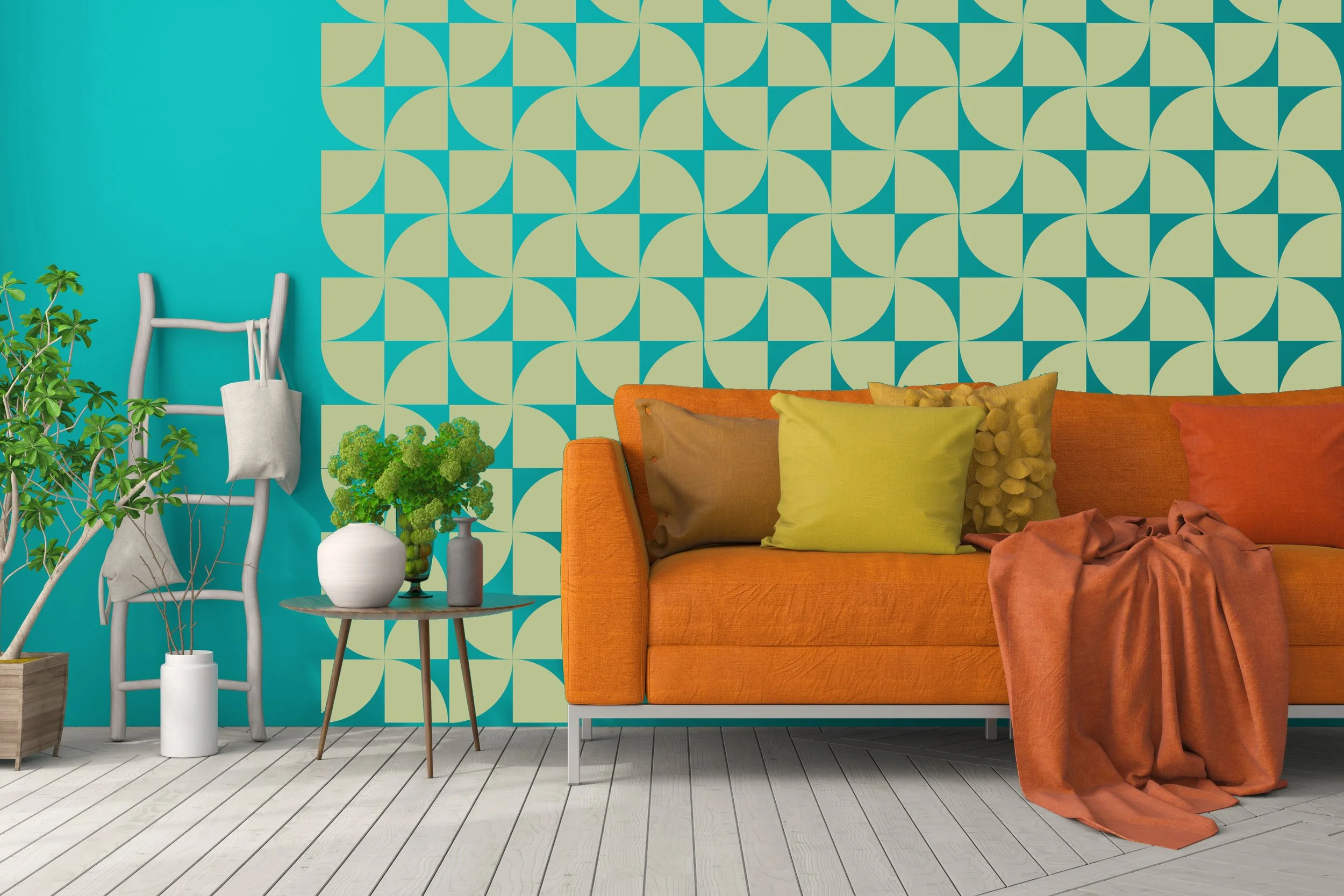 Bold, geometric pattern wall decals - modern, removable vinyl decor for living room, bedroom, nursery, or office. Easy peel and stick application for a stylish contemporary look.