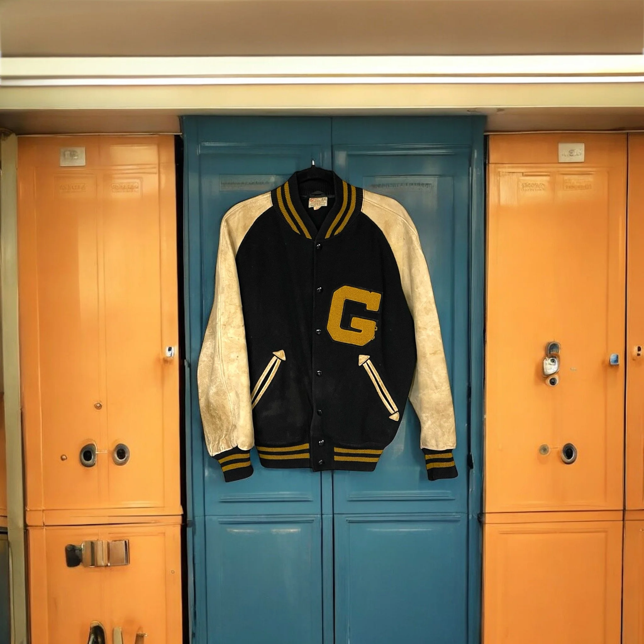 1950s vintage classic varsity letterman jacket. Made in USA.