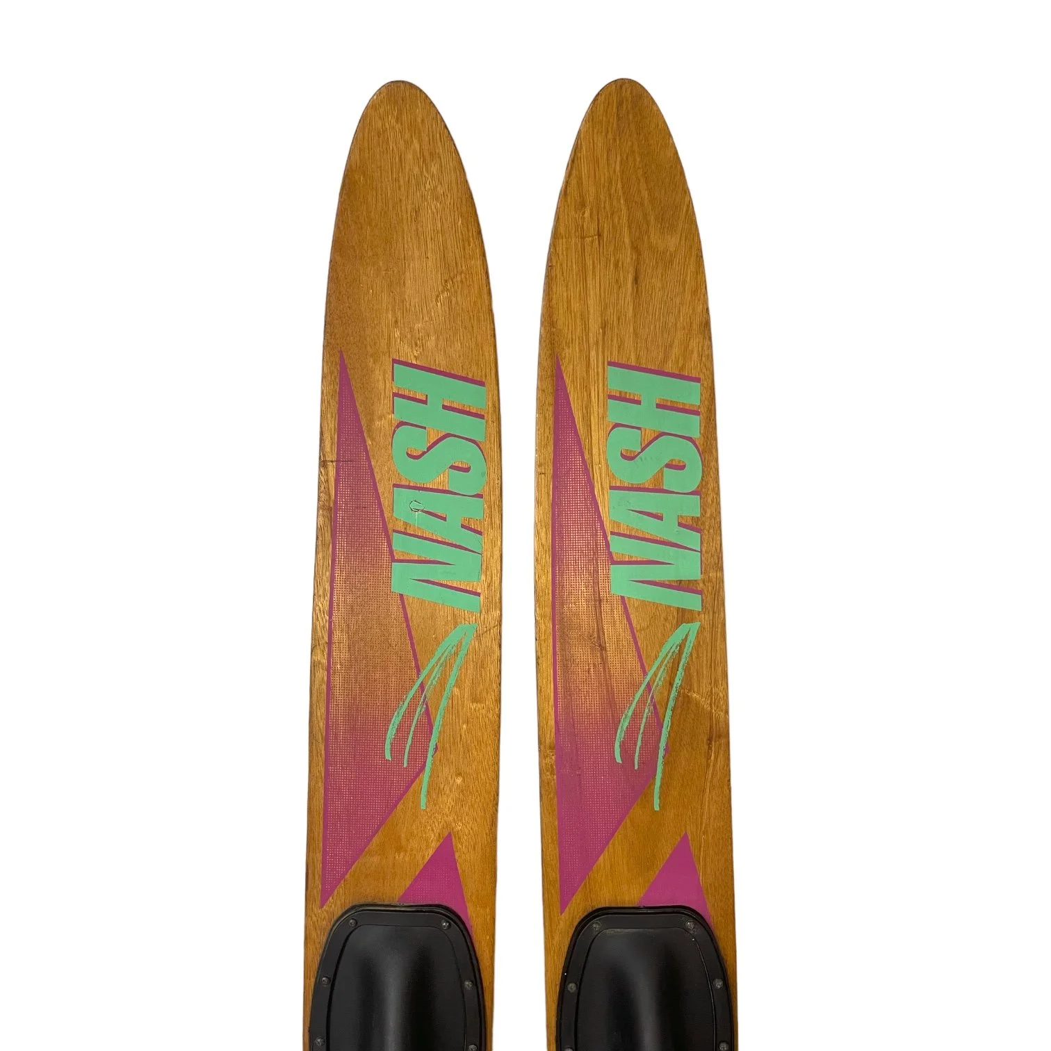 A pair of vintage wooden water skis - Nash Gold Cup Combo.