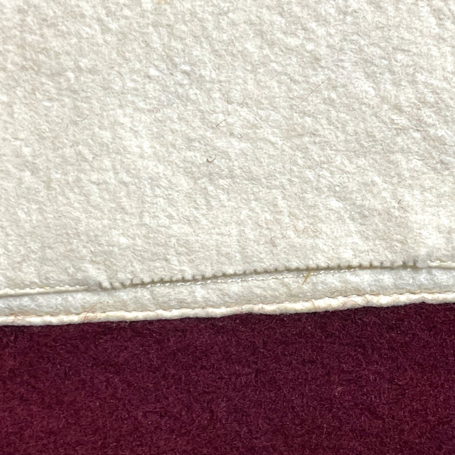 Vintage dark red and white wool scollegiate blanket by HL Whiting Company, Los Angeles