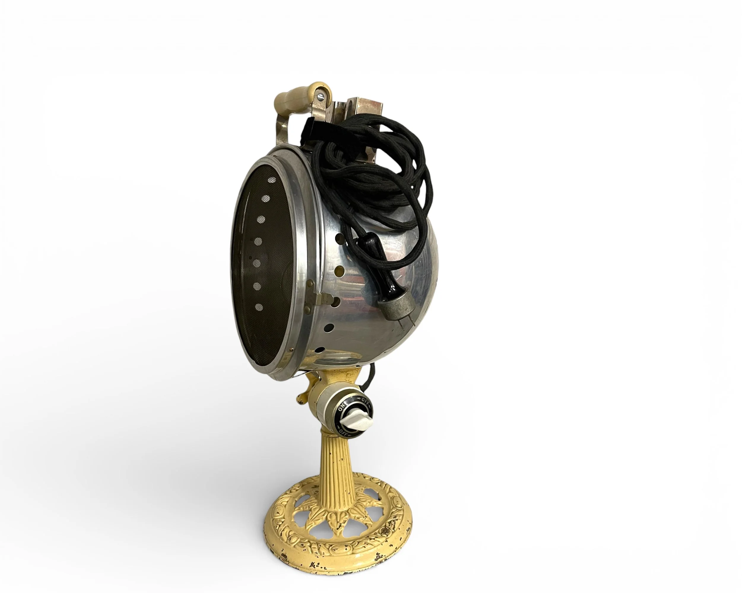 Stewart Chicago Flexible Shaft Co vintage arc lamp base detail